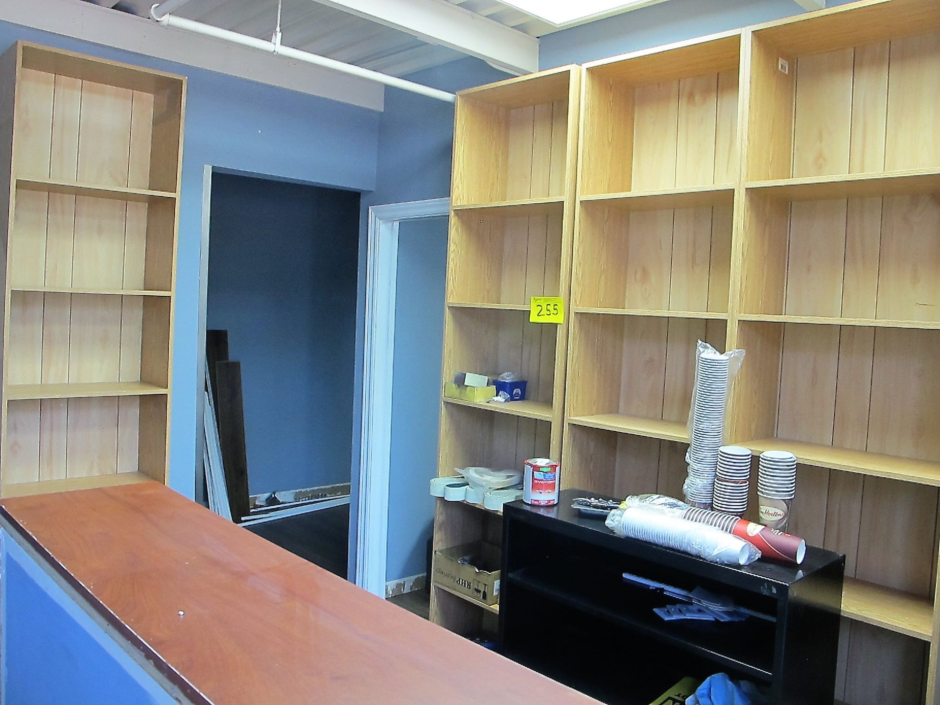 3 SHELVING UNITS AND 1 FILE CABINET