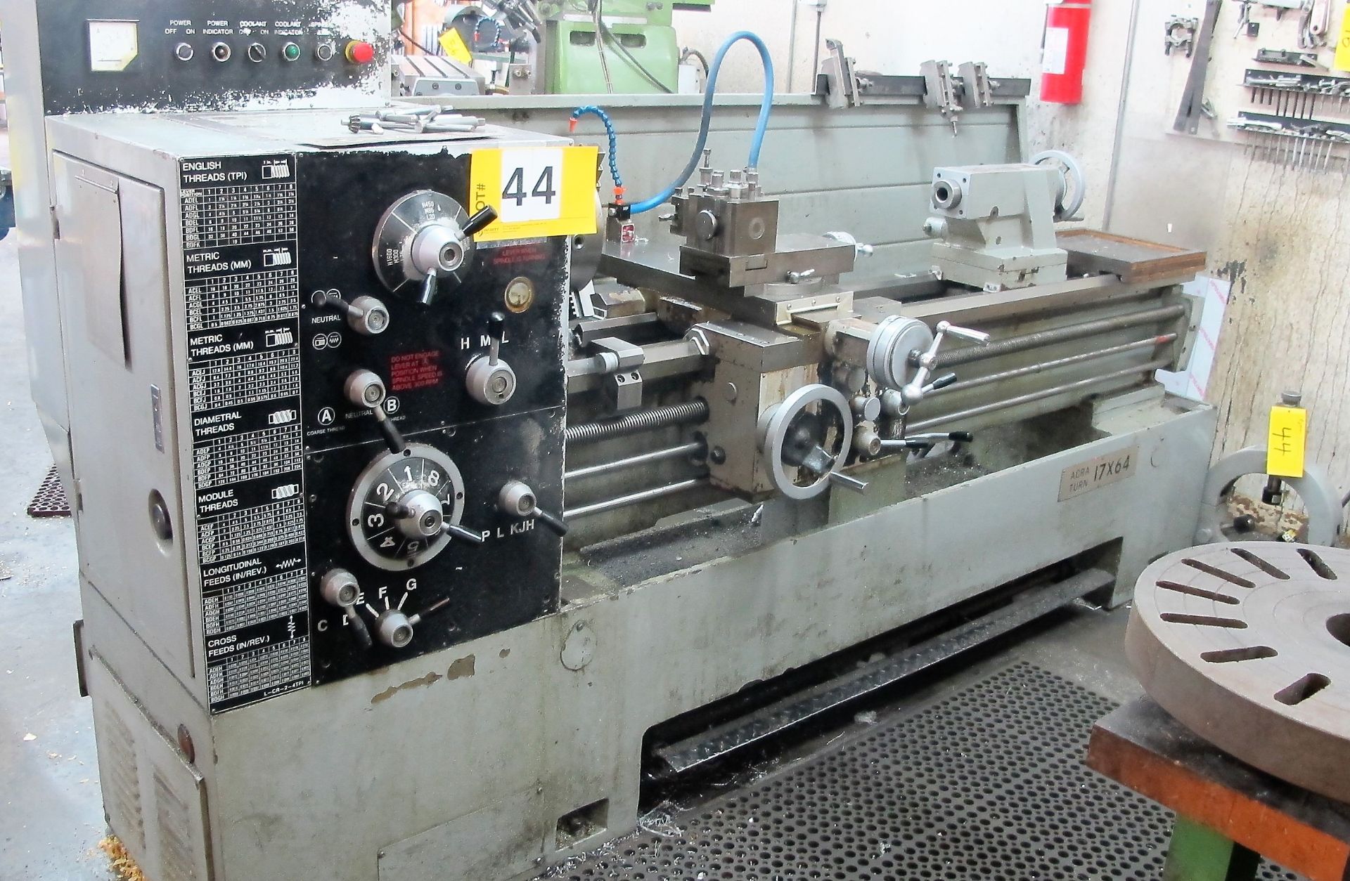 ACRA TURN 1764T, 3 PHASE LATHE W/64" X 17" BED, 10" 3 JAW CHUCK, 18" SWING X 64" BETWEEN CENTERS,