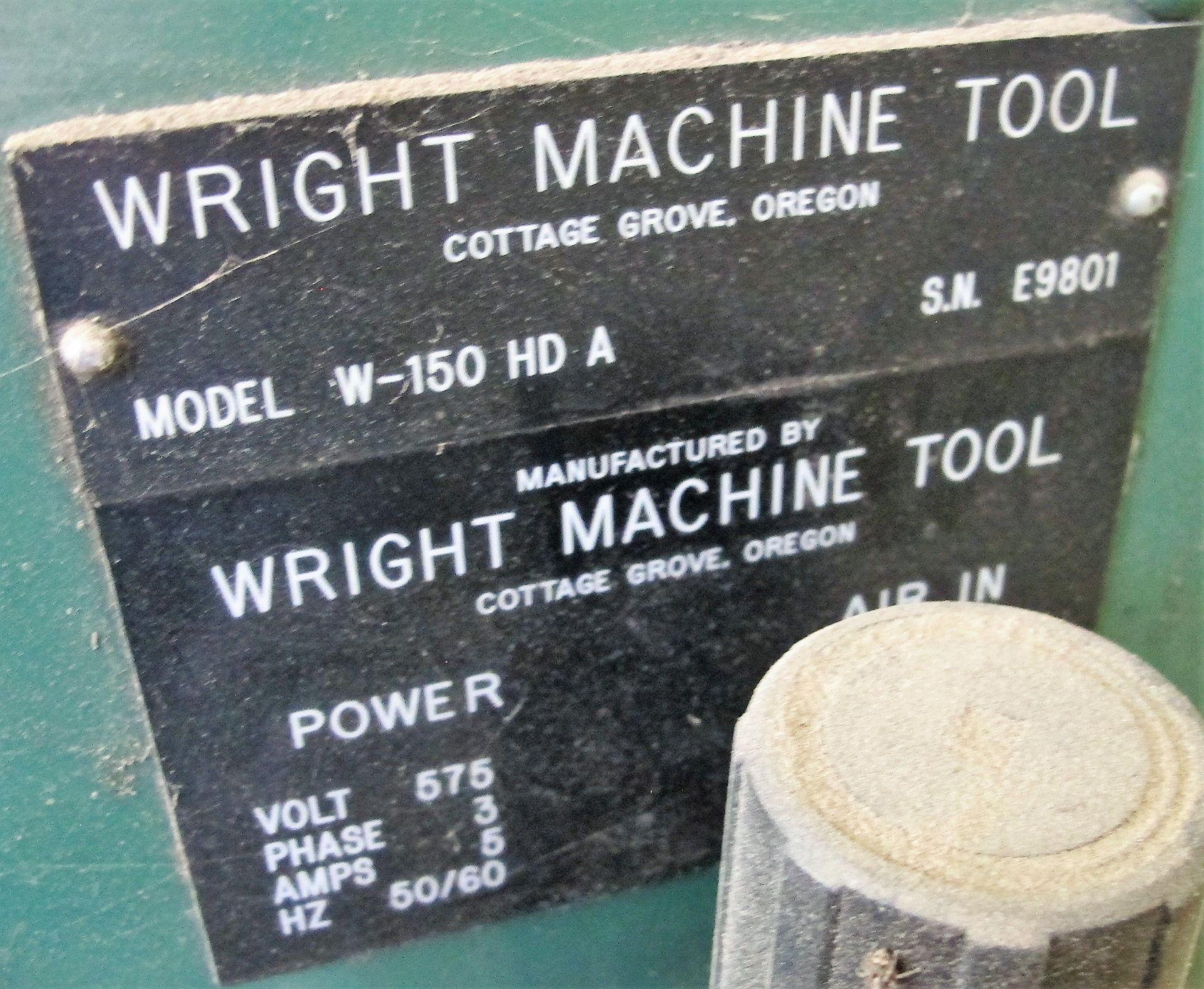 WRIGHT MOD 150 HD TOP GRIND/FACE GRINDER, WATER COOLED - Image 5 of 5