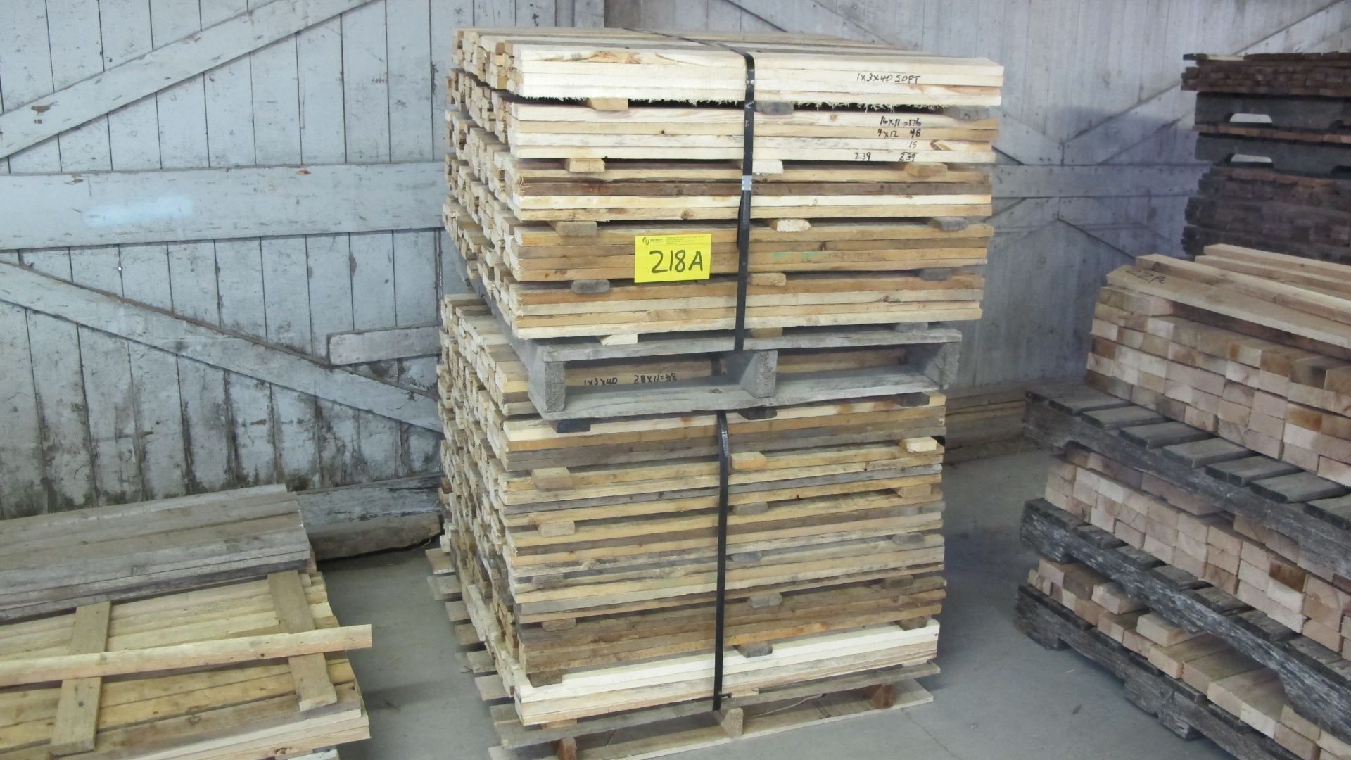 LOT OF (15) PALLETS OF 1" ROUGH SPRUCE