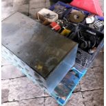 LARGE LOT OF ELECTRICAL SUPPLIES AND CABINETS INCLUDING PLUGS, LUGS, SUBMERSIBLE PUMP, ETC.