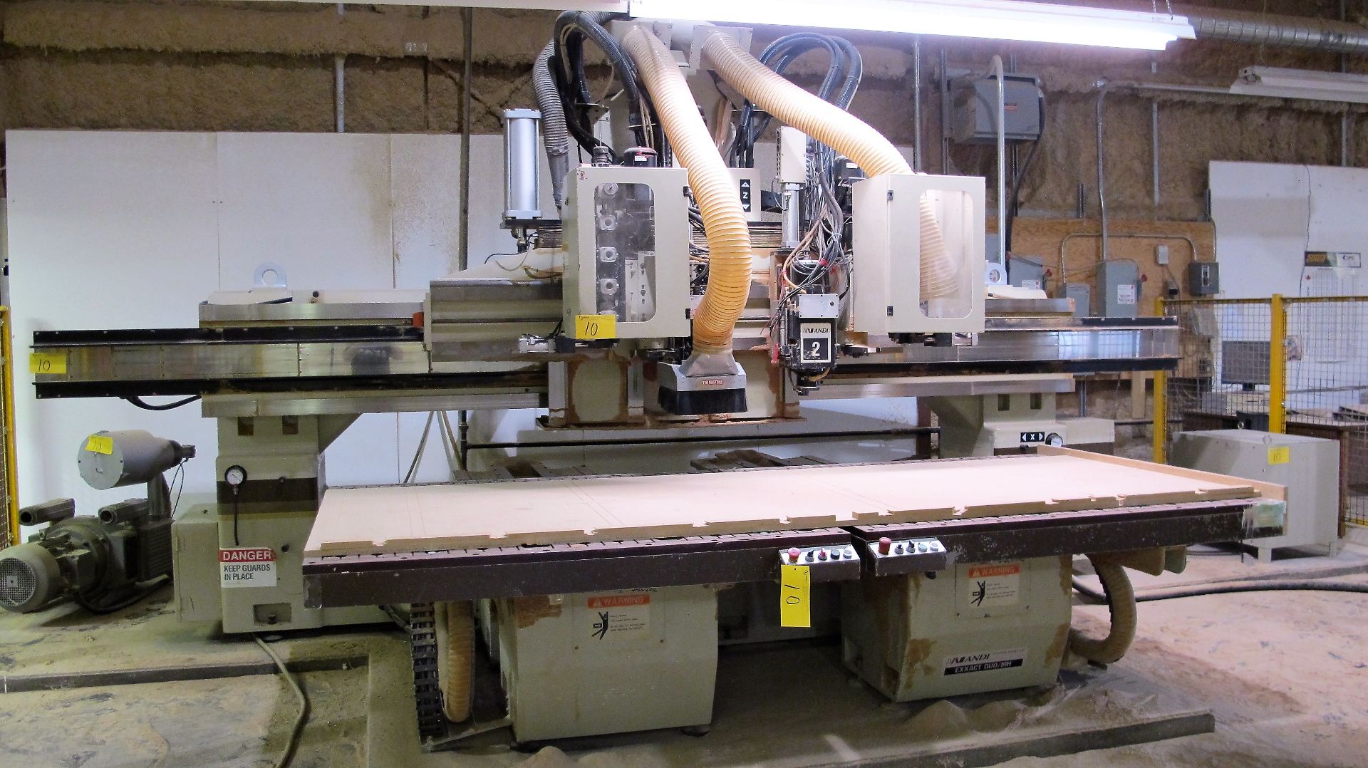 ANDERSON EXXACT DUO/MH CNC ROUTER, S/N 01-8820, 63" X 128" TABLE, FANUC SERIES 18M CONTROL, (2) HEAD - Image 3 of 10