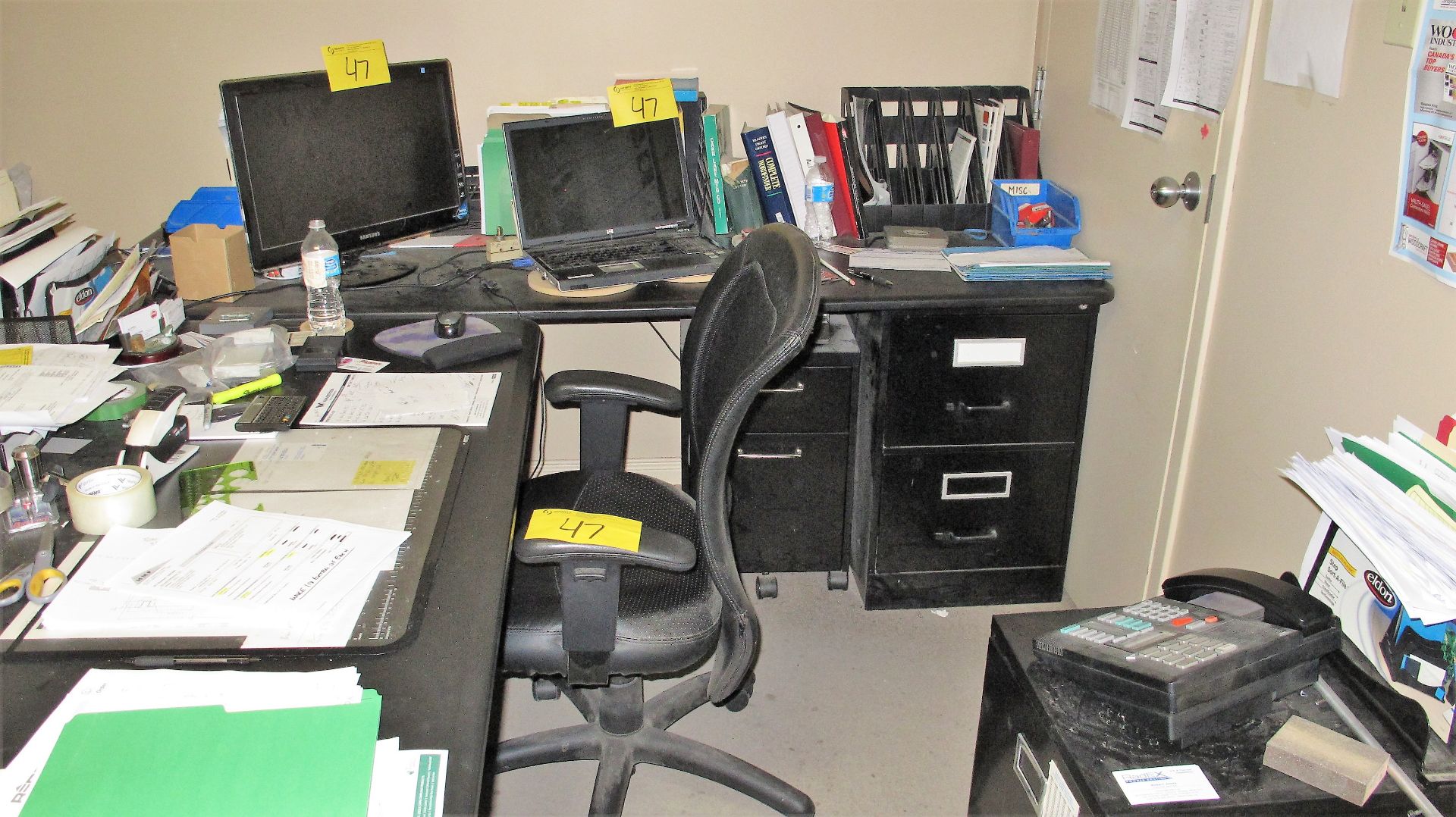 LOOSE CONTENTS OF OFFICE INCLUDING DESK, CHAIR, COMPUTER, MONITOR, CABINETS, ETC. (NO PERSONAL - Image 4 of 4