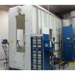 2001 NORDSON CK5400 FLOW-THROUGH ELECTROSTATIC POWDER COATING PAINT BOOTH, S/N E-00012123 APPROX.