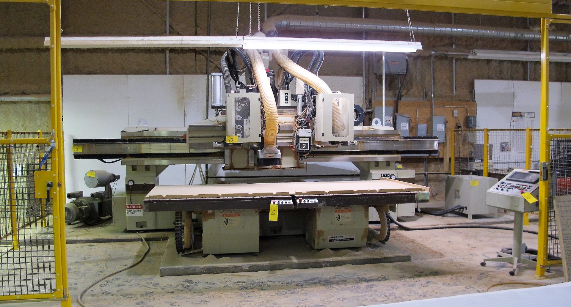 ANDERSON EXXACT DUO/MH CNC ROUTER, S/N 01-8820, 63" X 128" TABLE, FANUC SERIES 18M CONTROL, (2) HEAD - Image 2 of 10