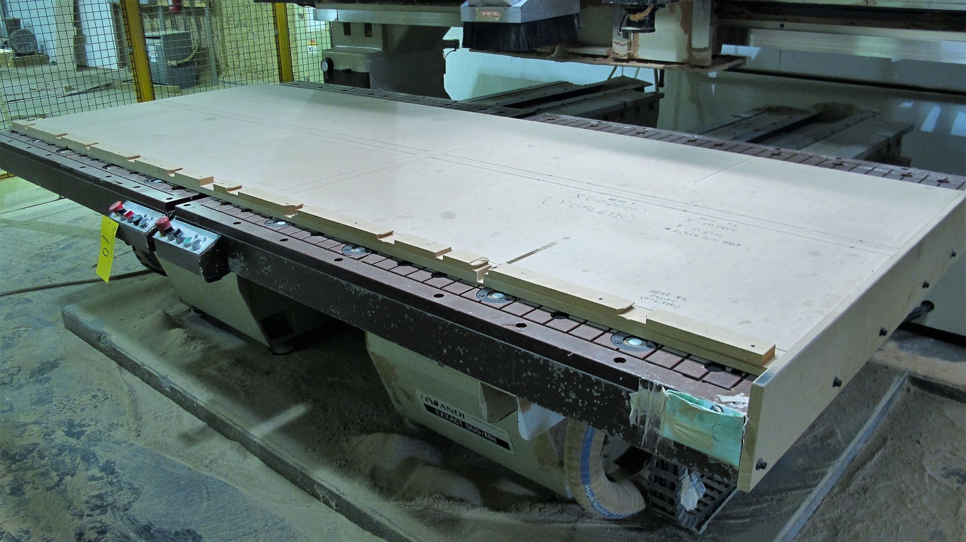 ANDERSON EXXACT DUO/MH CNC ROUTER, S/N 01-8820, 63" X 128" TABLE, FANUC SERIES 18M CONTROL, (2) HEAD - Image 6 of 10