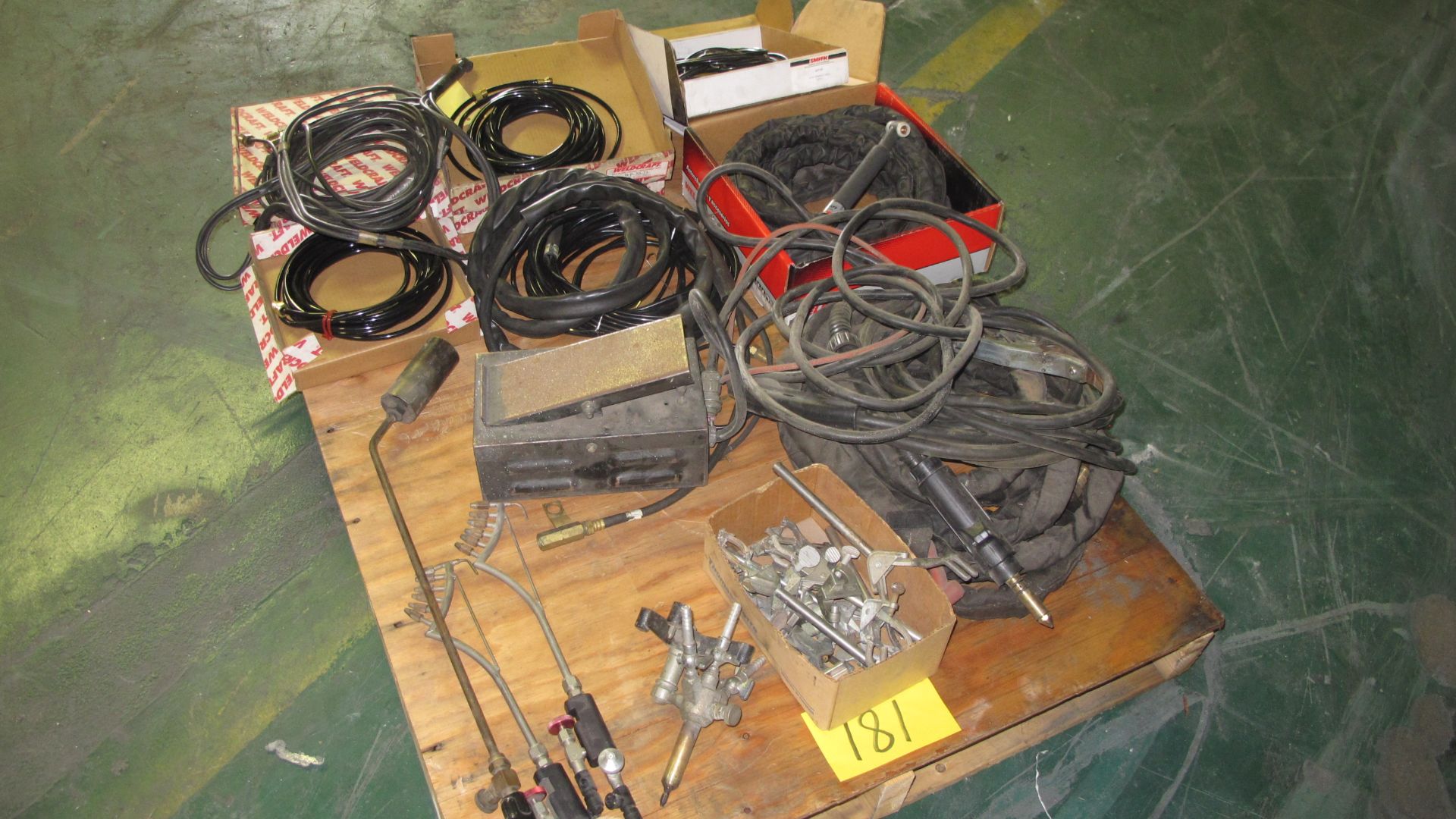 QUANTITY OF WELDER CABLES, TORCHES ON PALLET