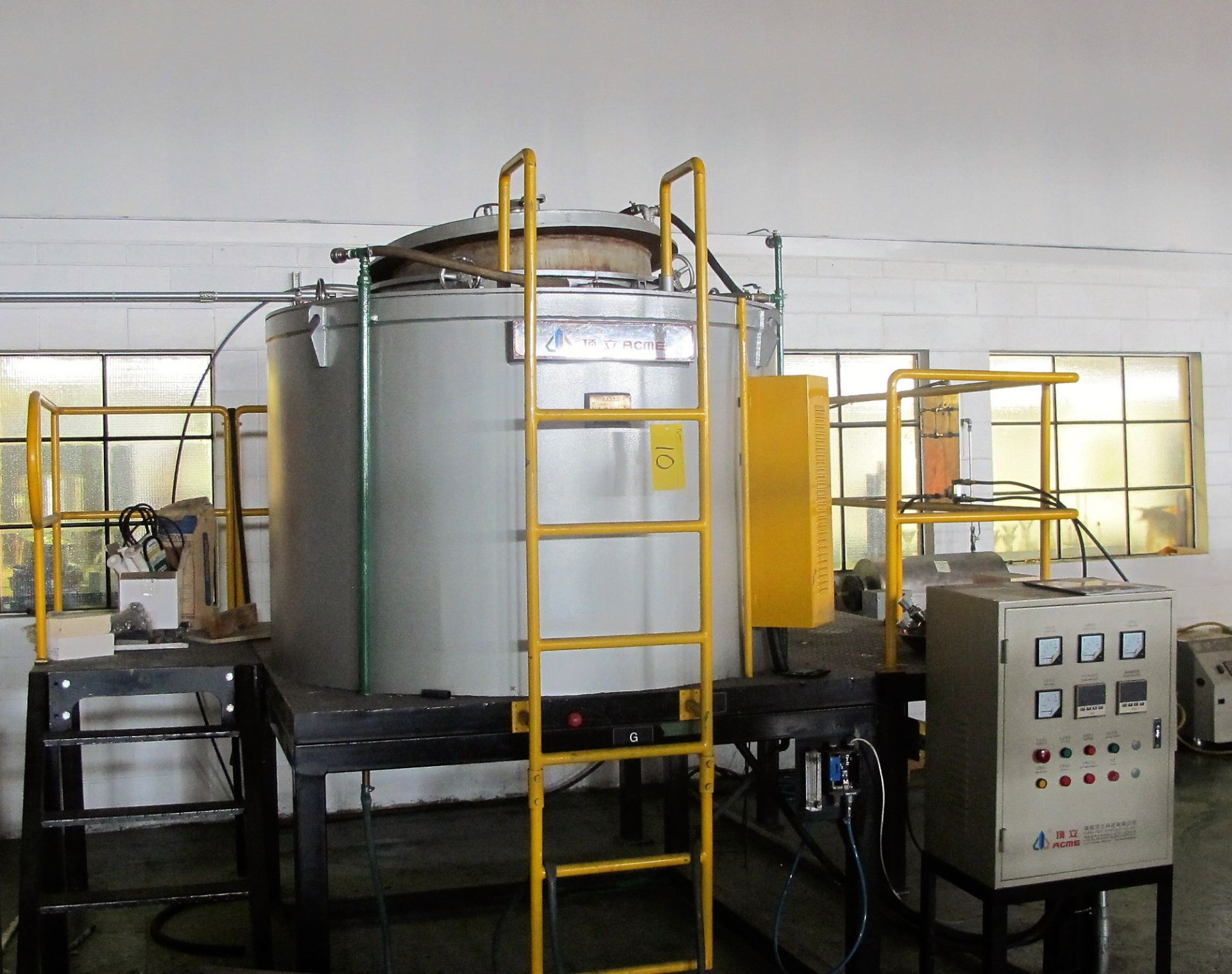 2010 ACME RYL400X400-1 MOLTEN SALT ELECTROLYSIS FURNACE, 900 DEGREES C MAX TEMP, S/N 20101031, 32KW