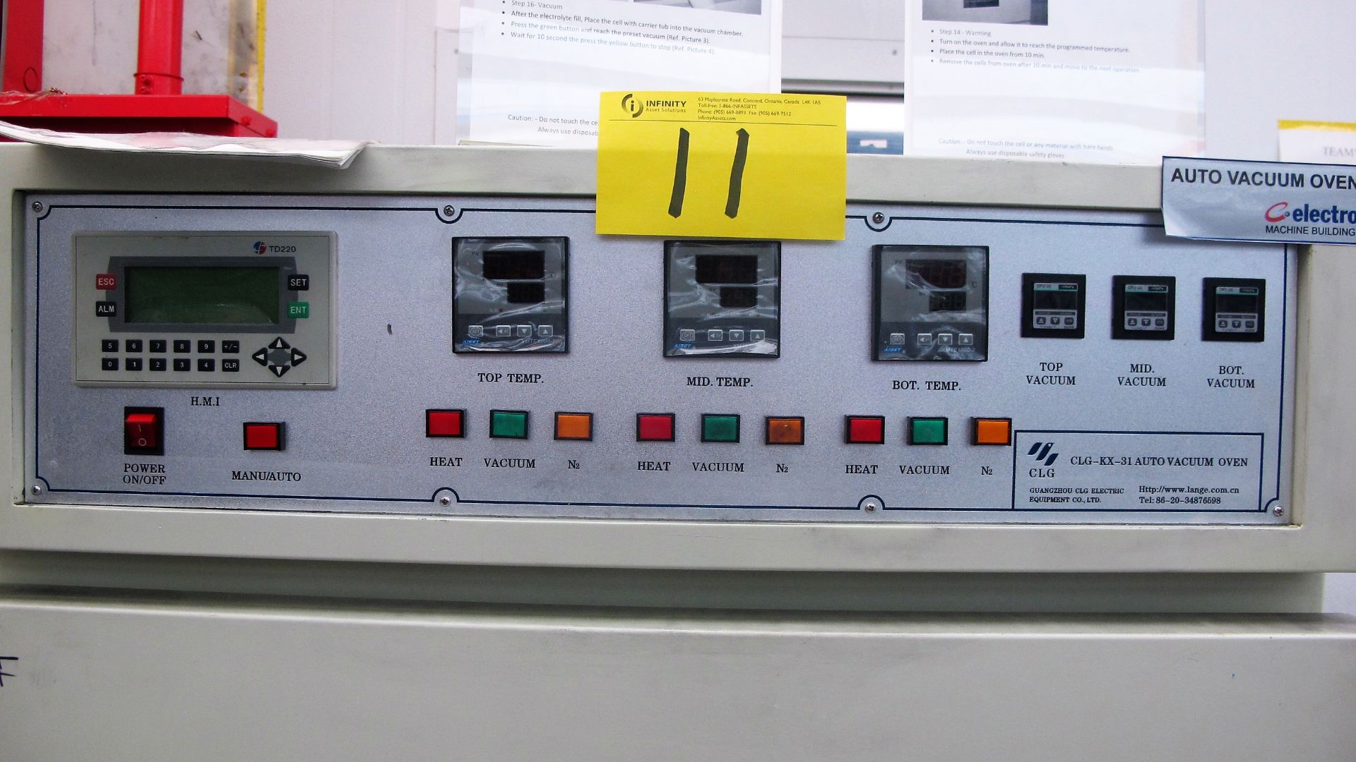 CLG-KX-31 AUTO VACUUM OVEN (3 CHAMBERS) TD220 DIGITAL CONTROL - Image 3 of 3