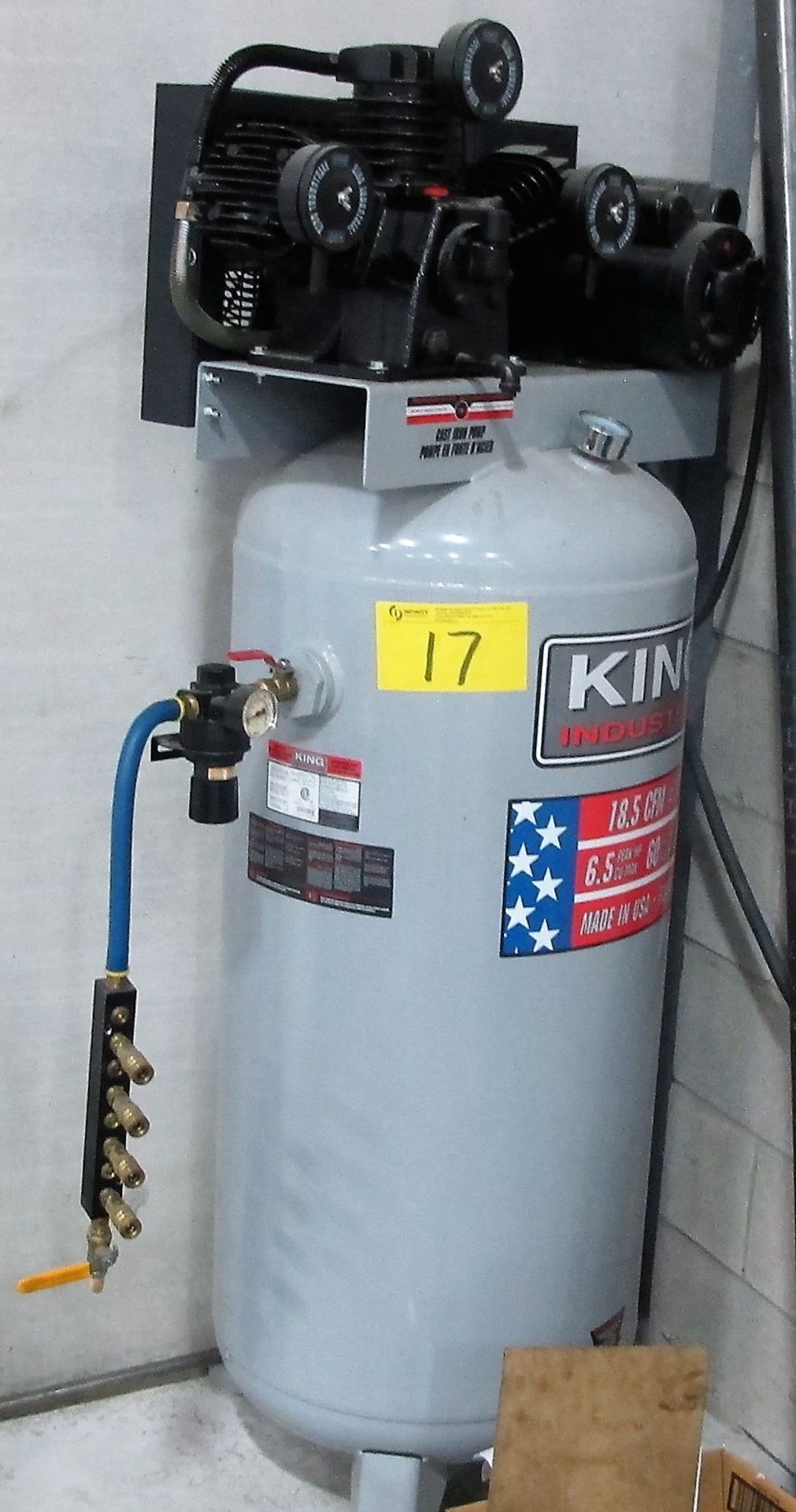 KING INDUSTRIAL 6.5HP, 60 GALLON TANK TYPE COMPRESSOR