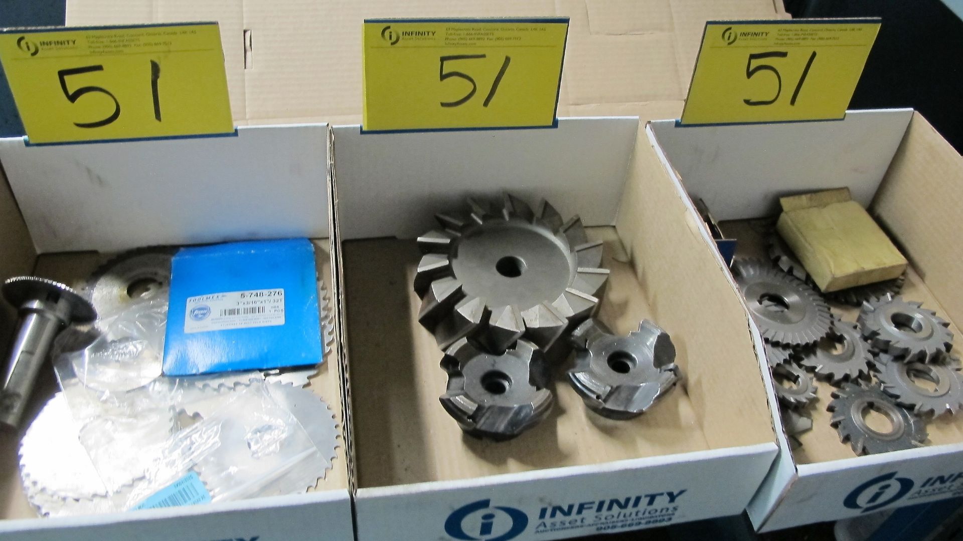 LOT OF (3) BOXES OF CUTTING WHEELS AND CARBIDE INSERT CUTTING HEADS