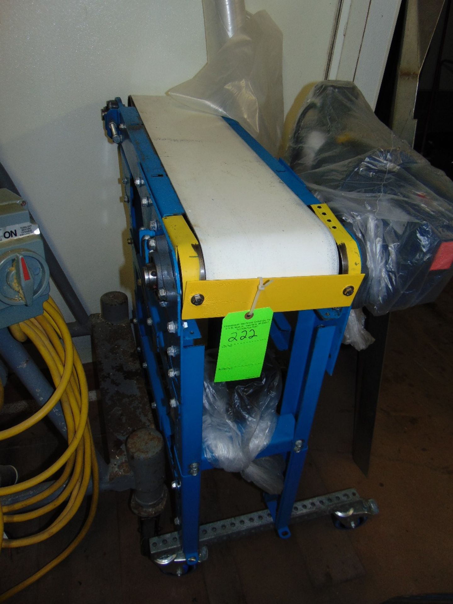 8" Wide x 36" Long Belt Conveyor on Casters with Drive