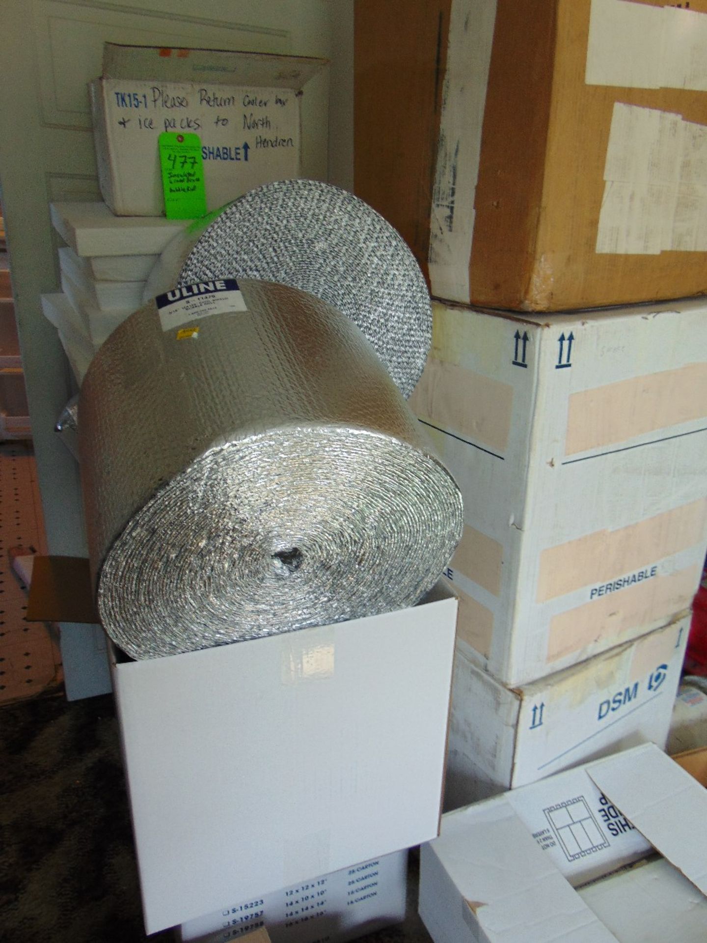 Lot of Insulated Shipping Materials, Includes 3 New Rolls of U-Line "Cool Shield" Bubble Wrap and