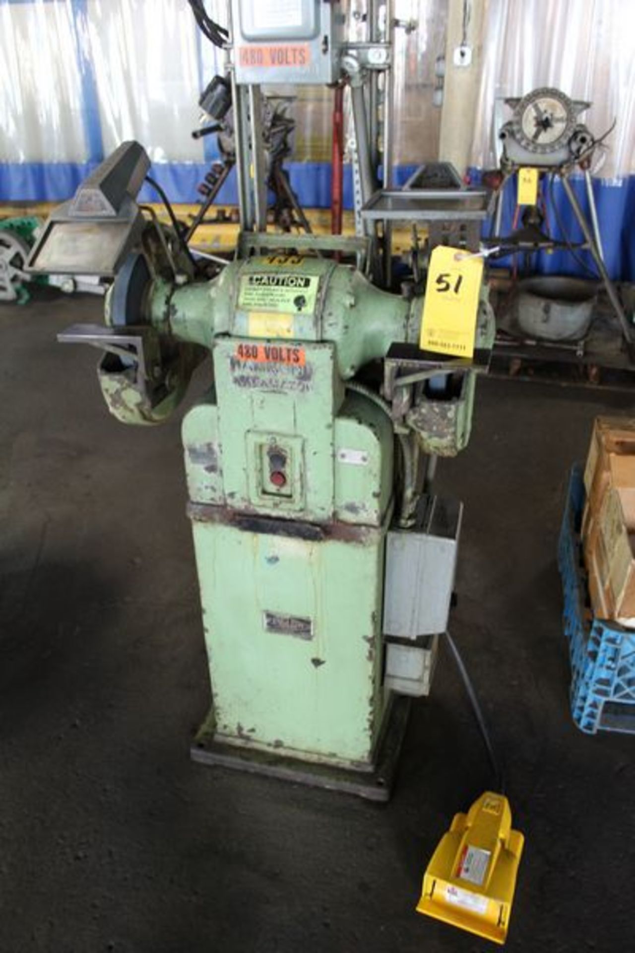 HAMMOND 10" PEDESTAL GRINDER W/ FOOT CTRL