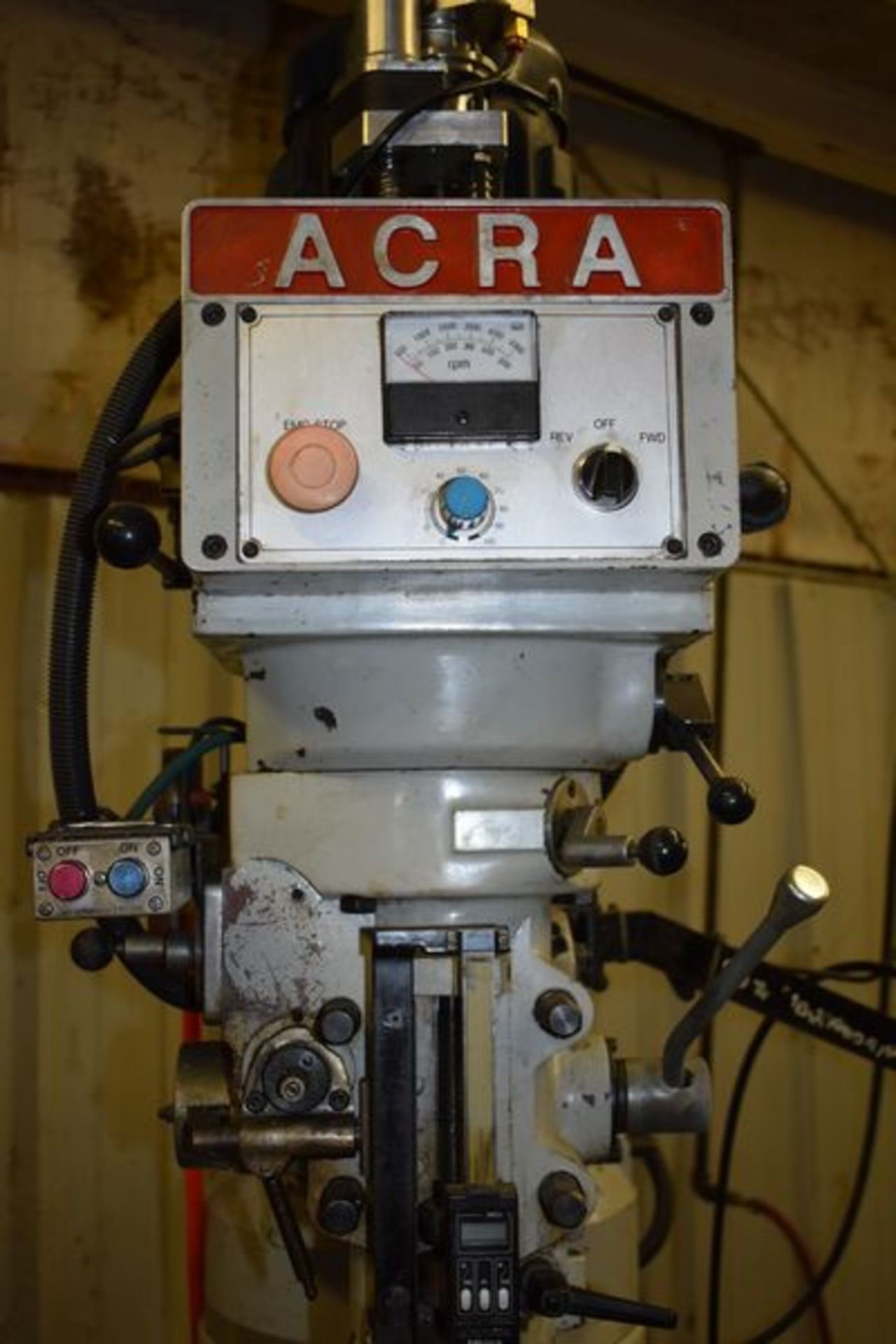 ACRA VERTICAL MILL, 10" X 54" TABLE, X AXIS RAPID FEED, POWER SPINDLE, SONY DRO - Image 3 of 3