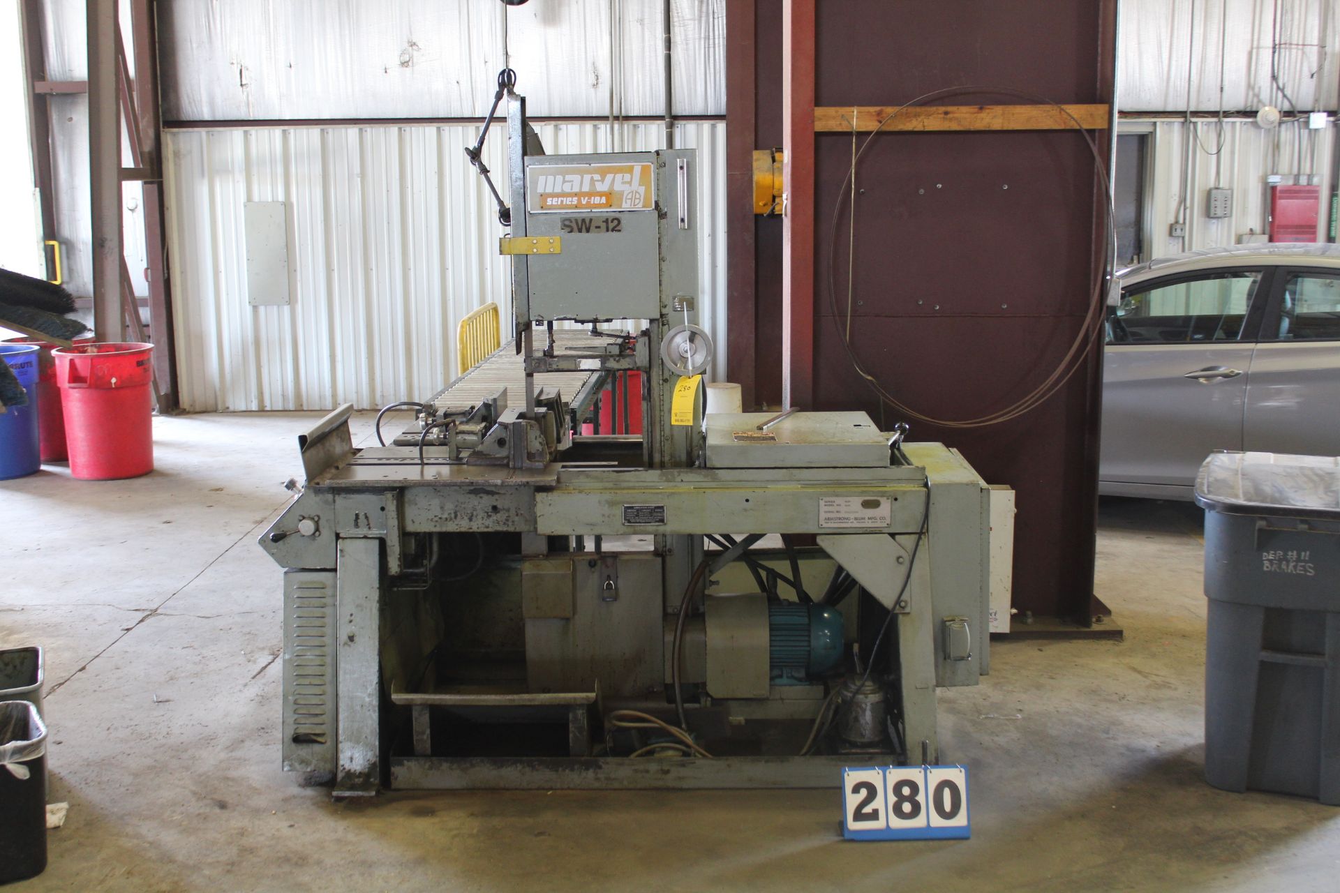 MARVEL V-10A,TILT FRAME VERT BANDSAW 10" ROUND CAPACITY, 7" X 10" @45 DEGREE, 1" BLADE, GRAVITY FEED