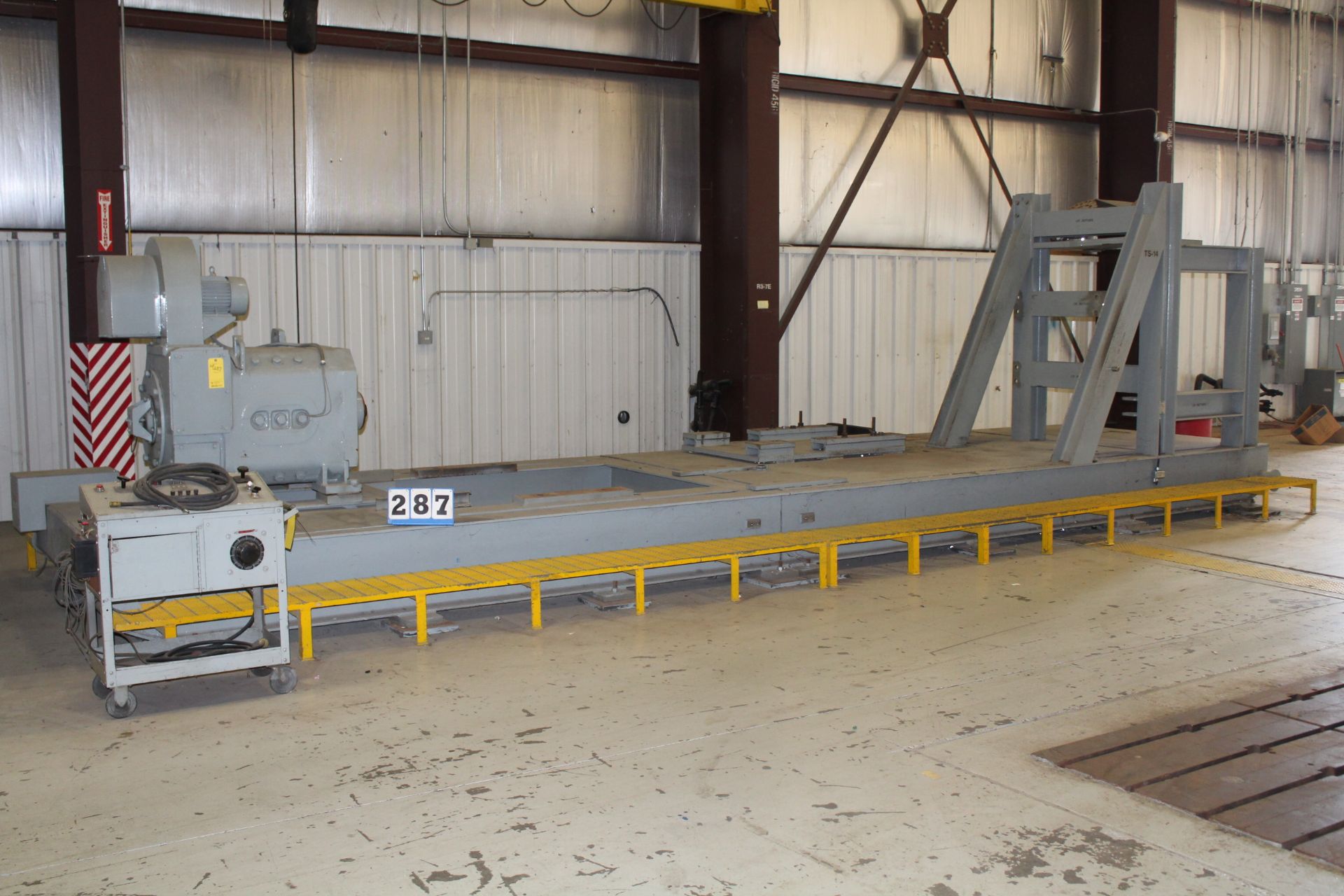 MOTOR/GENERATOR TEST STAND: LG TRACTION MOTOR G3752 ON 8' X 25' FABRICATED TEST STAND W/ MULTIPLE