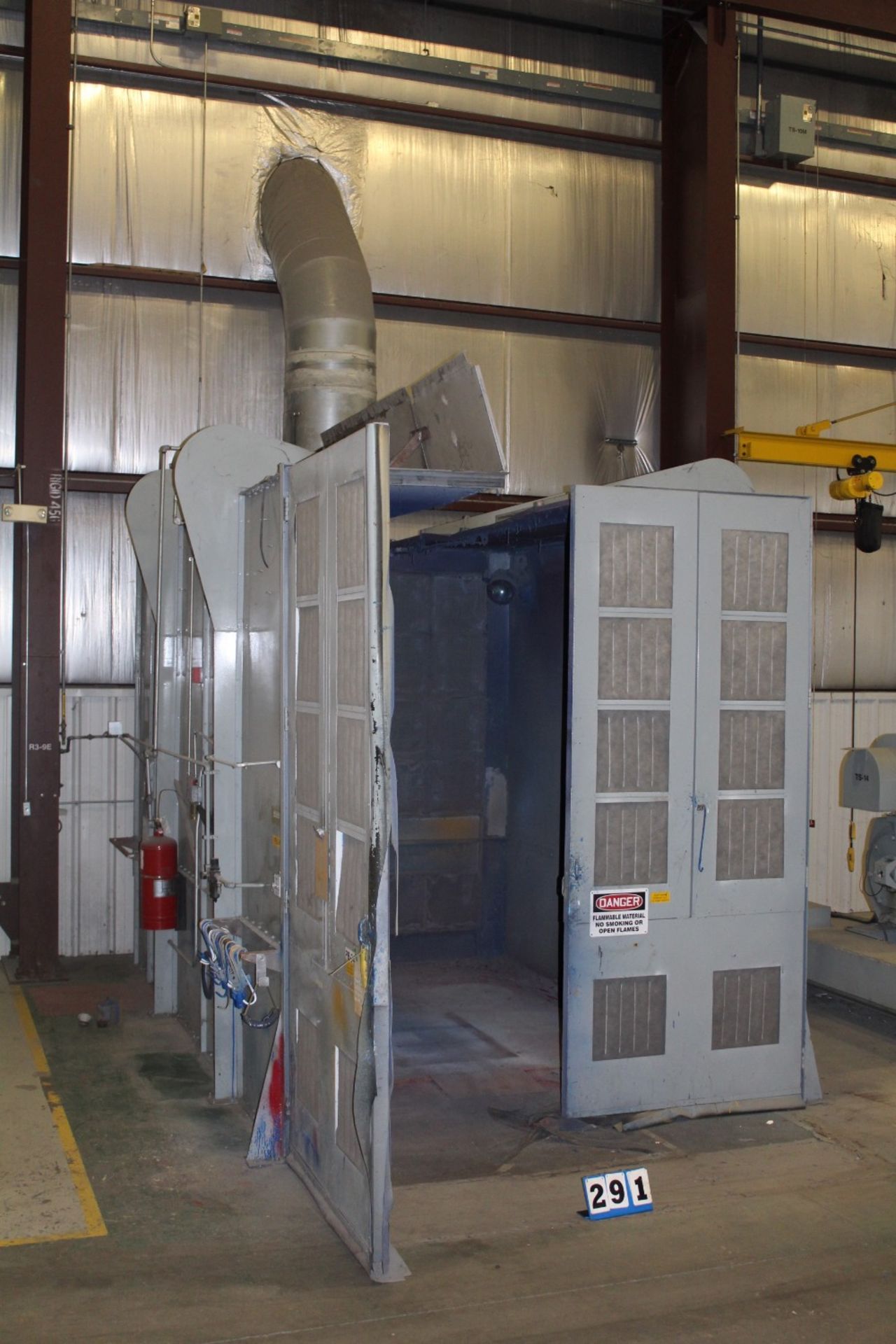 11'H X 10'W X 14' D PAINT BOOTH W/ EXHAUST SYSTEM, MDL: NMCH3, CTRL HEAD