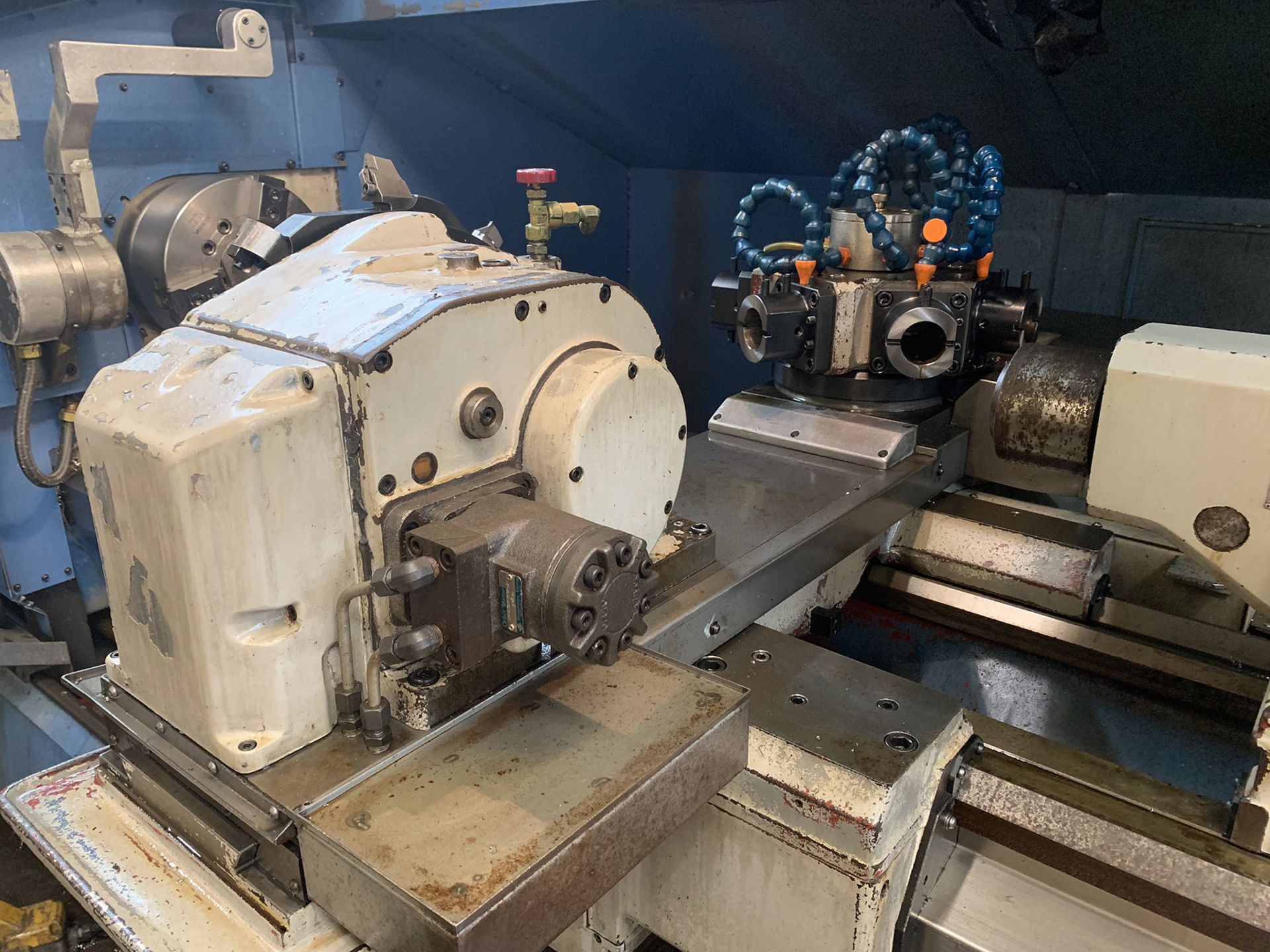 Mazak M4 CNC Lathe, new 1999, 22” swing over bed, 11” over cross slide, 48” centers, 12” hyd. 3- - Image 14 of 20