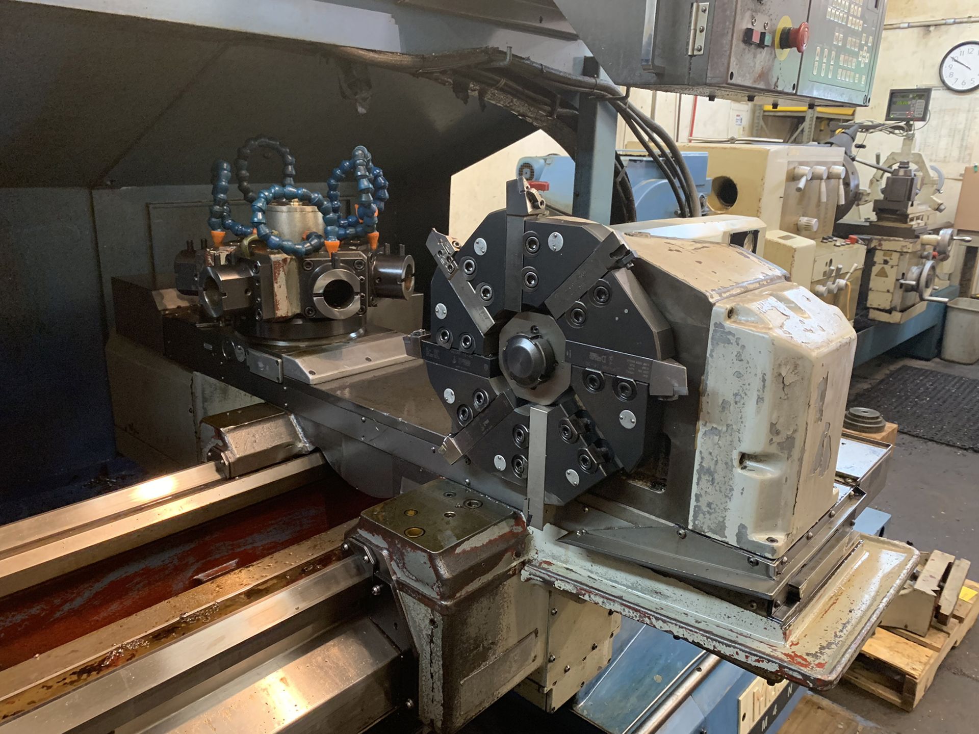 Mazak M4 CNC Lathe, new 1999, 22” swing over bed, 11” over cross slide, 48” centers, 12” hyd. 3- - Image 10 of 20