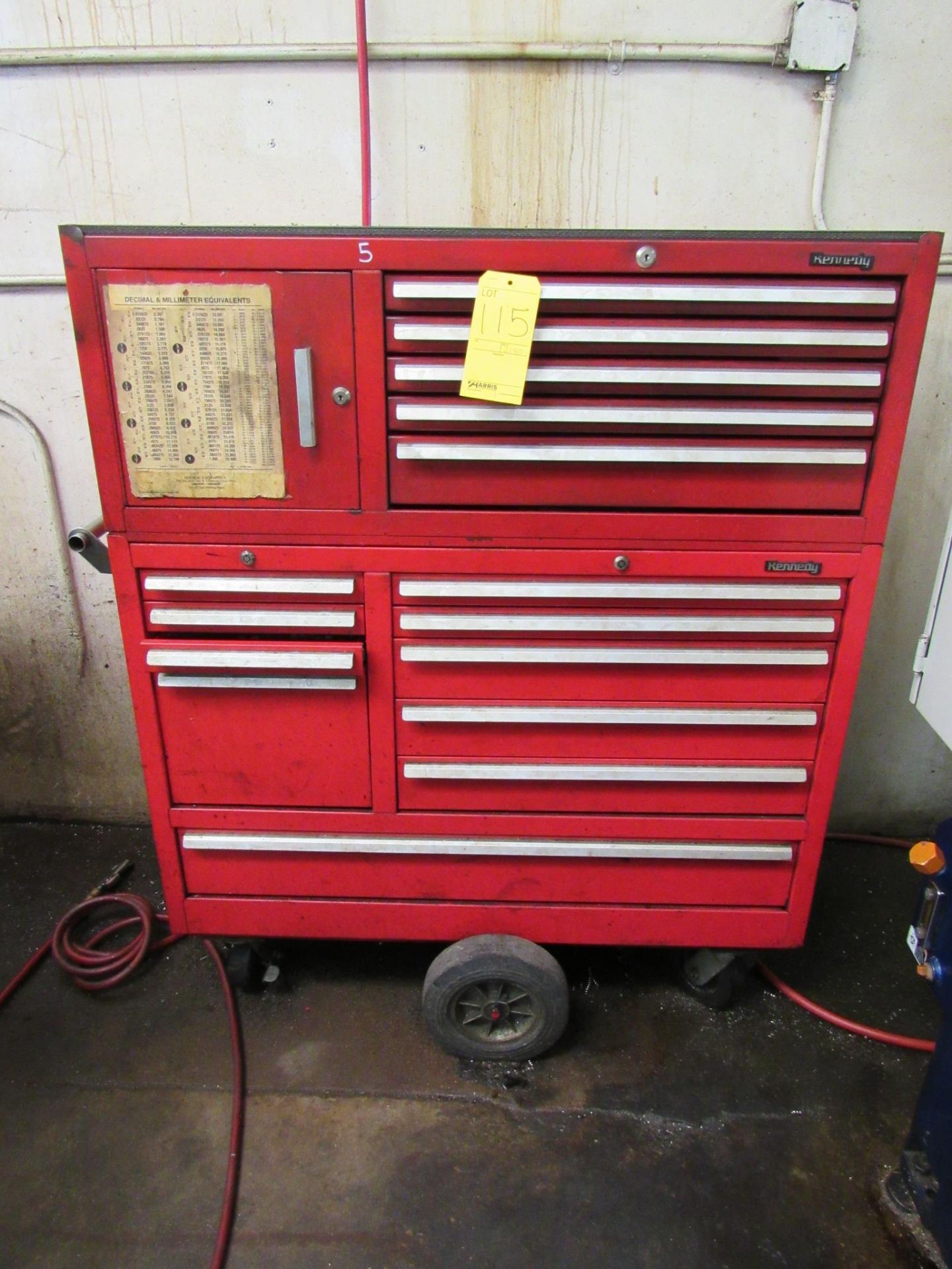 KENNEDY TOOL BOX WITH CONTENTS - ON CASTERS