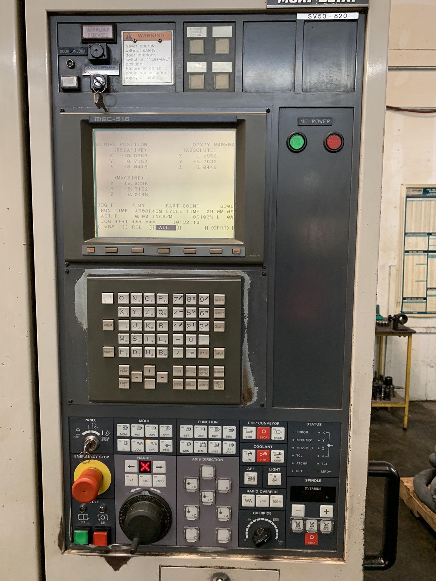 Mori Seiki SV-50B/40 CNC Vertical Machining Center with 4th Axis, new 1997, 40” X trvl, 21.5” Y - Image 2 of 15