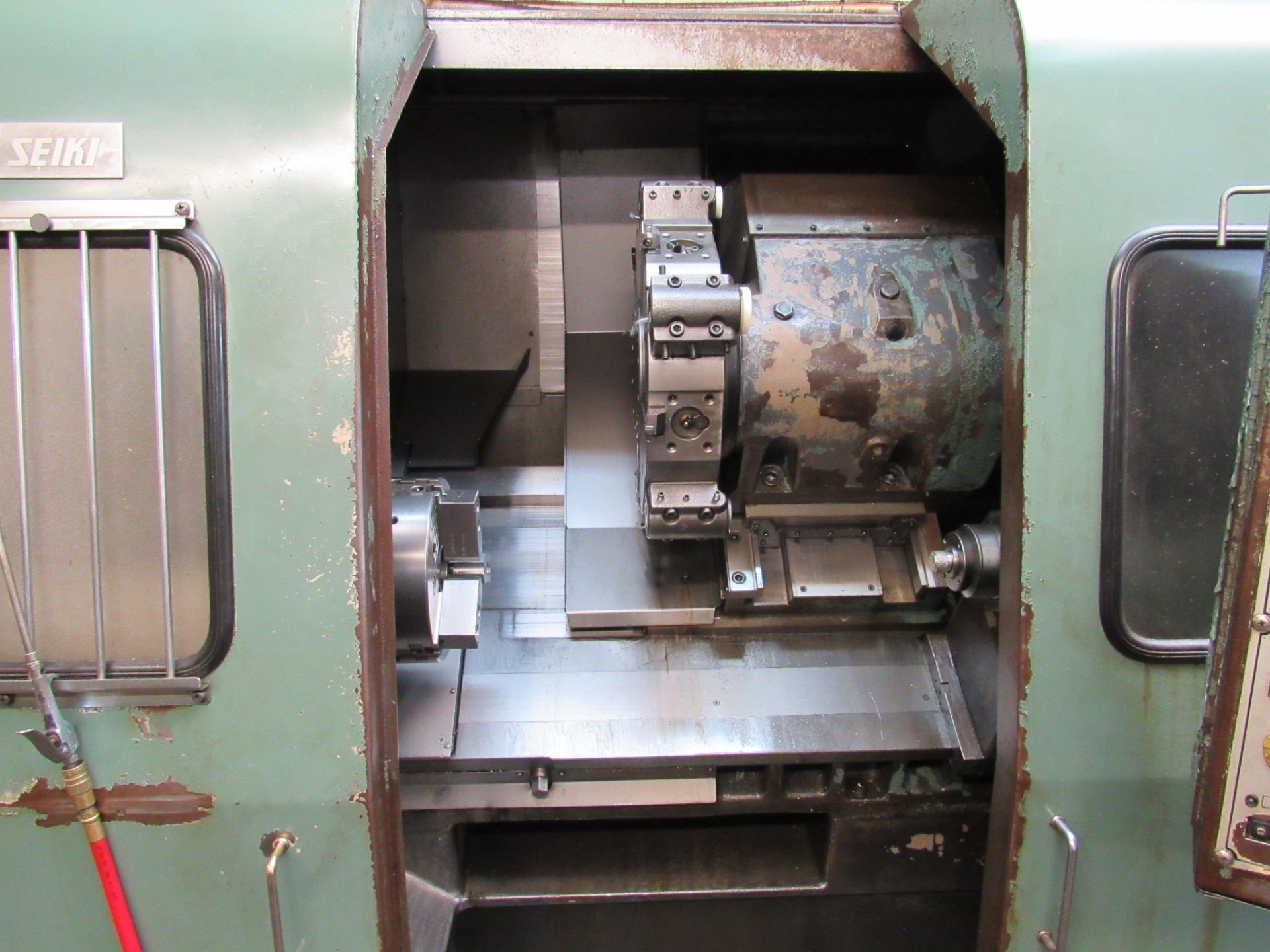 Mori Seiki SL-4A CNC Lathe, new 1987, 20” swing, 22” centers, 11” hyd. 3-jaw chuck, single turret w/ - Image 14 of 16