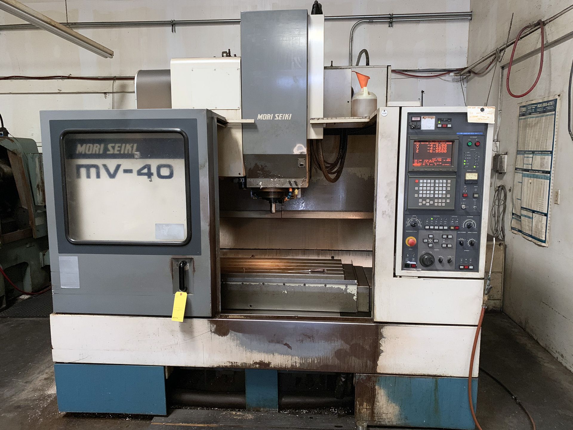 Mori Seiki MV-40/40 CNC Vertical Machining Center, new 1996, 30” X trvl, 16.5” Y trvl, 22” Z trvl,