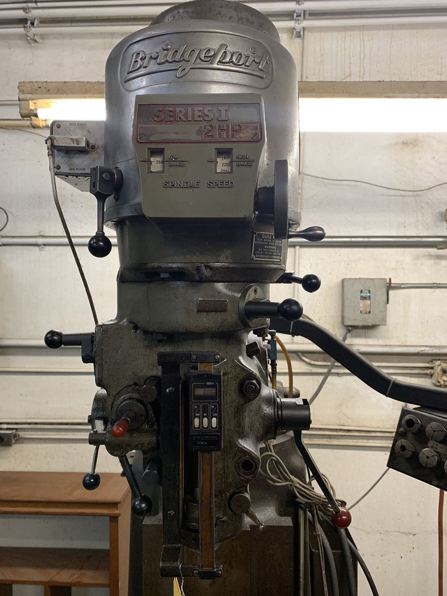 10" x 54" Bridgeport Series II Special Vertical Milling Machine, 10” x 54” table, Newall 3-axis DRO, - Image 7 of 11