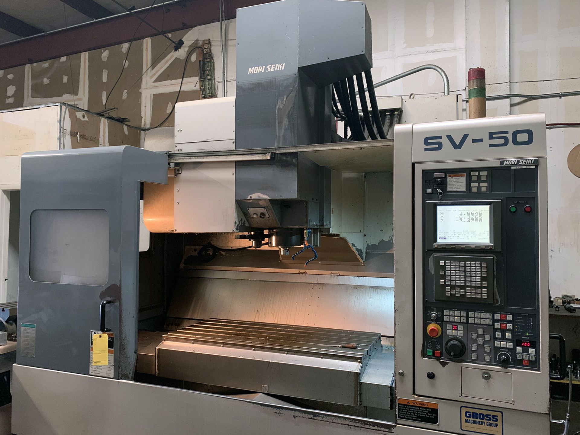 Mori Seiki SV-50B/40 CNC Vertical Machining Center with 4th Axis, new 1997, 40” X trvl, 21.5” Y