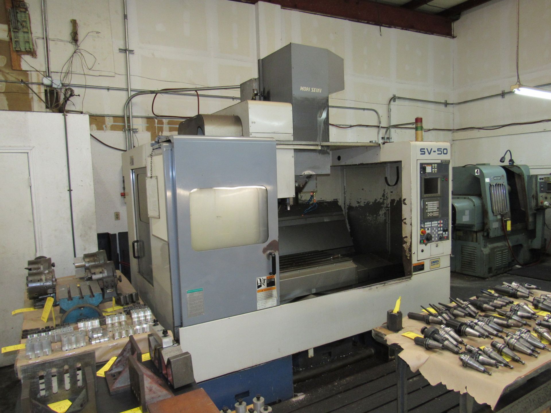 Mori Seiki SV-50B/40 CNC Vertical Machining Center with 4th Axis, new 1997, 40” X trvl, 21.5” Y - Image 3 of 15