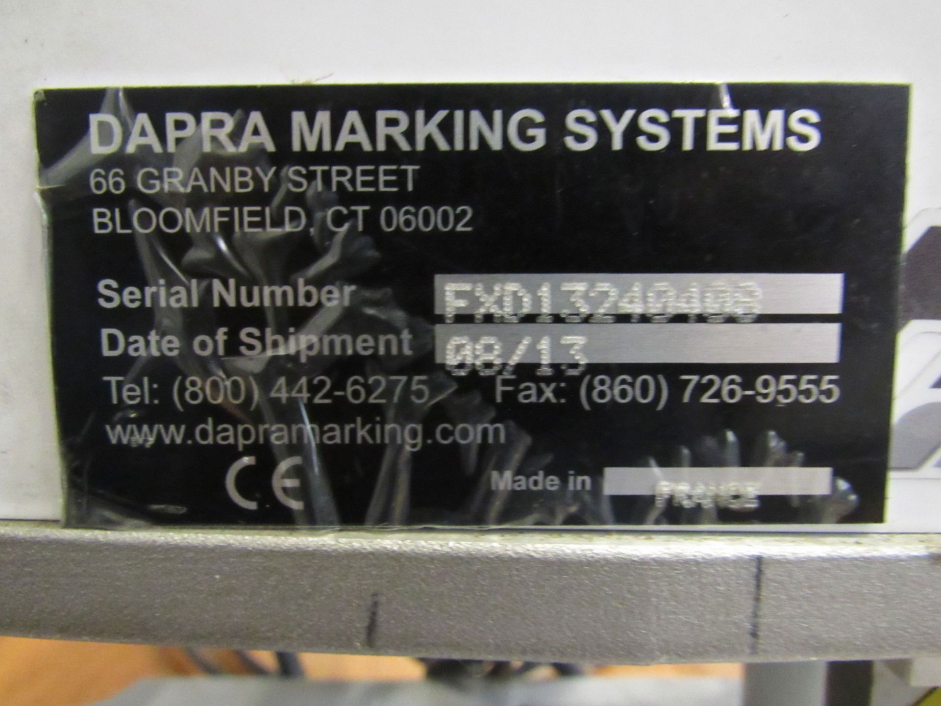 FLEX MARK PARTS MARKING MACHINE, DAPRA MARKING SYSTEM S/N FXD13240408 - Image 3 of 3