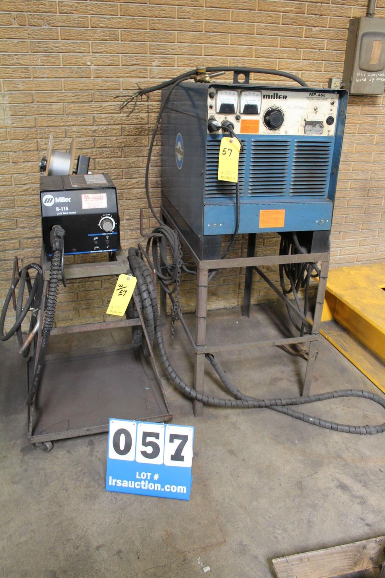 MILLER MP-45E WELDING SOURCE, W/ MILLER R-115 WIRE FEEDER