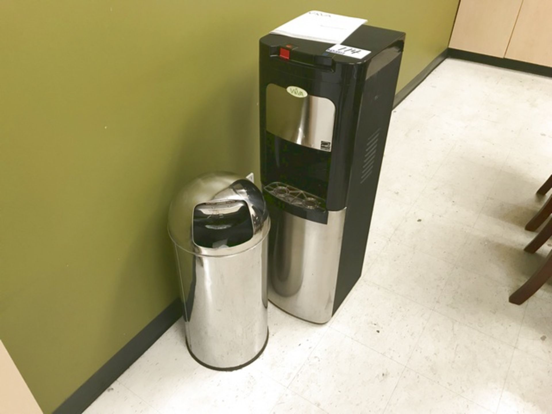 WATER COOLER / HEATER & GARBAGE CAN