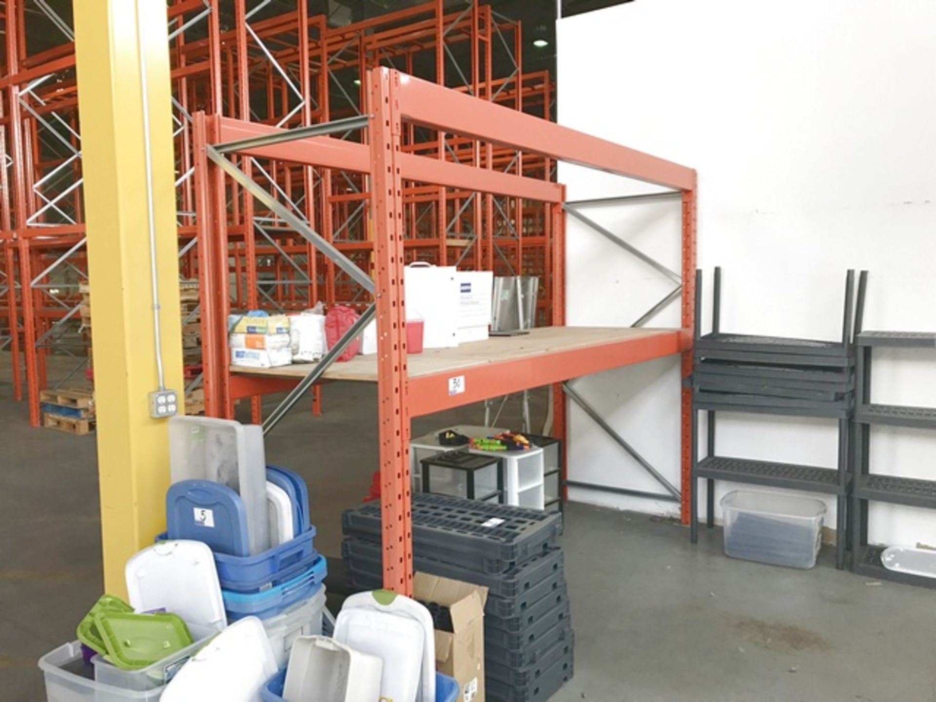 PALLET RACKING 8' HIGH, 42" DEEP WITH 10' BEAMS, 2 LEVELS 1BAY