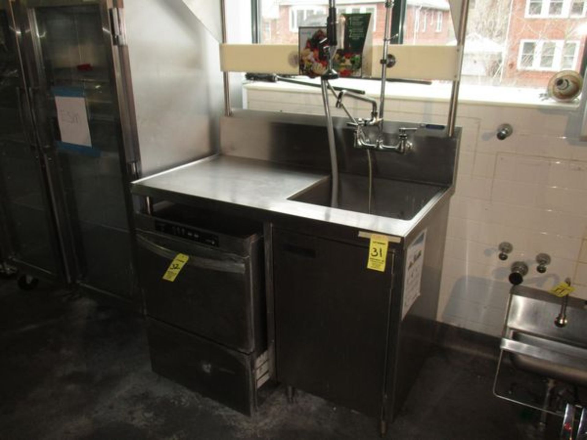 Amtekco Custom Dishwasher, S.S. Sink, Single Pocket w/Spray & Diversy Dispenser (Asset Located in - Image 2 of 2