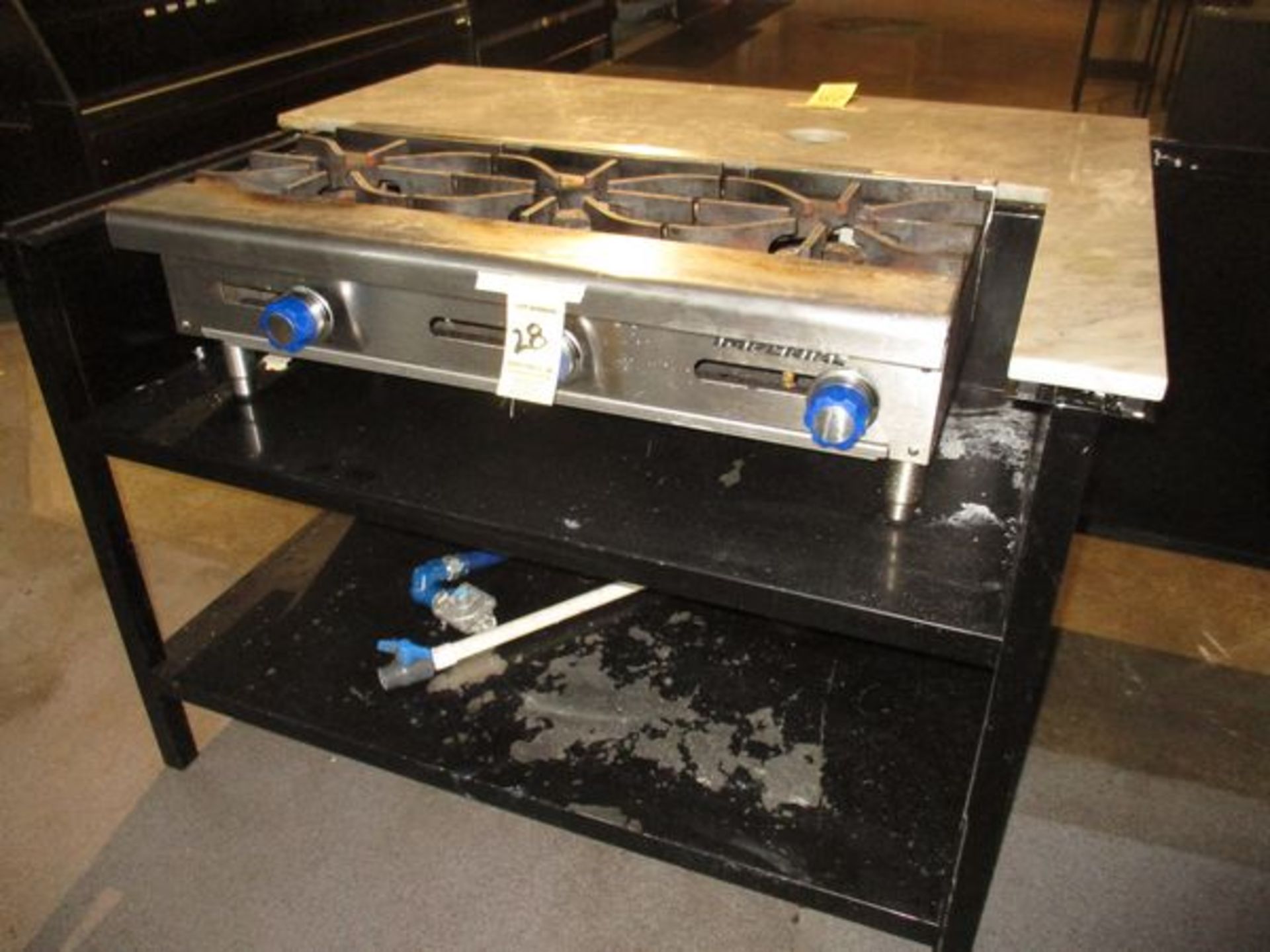 Imperial 3-Burner Insert w/Metal Frame, Marble Top (Asset Located in Brighton, MA)