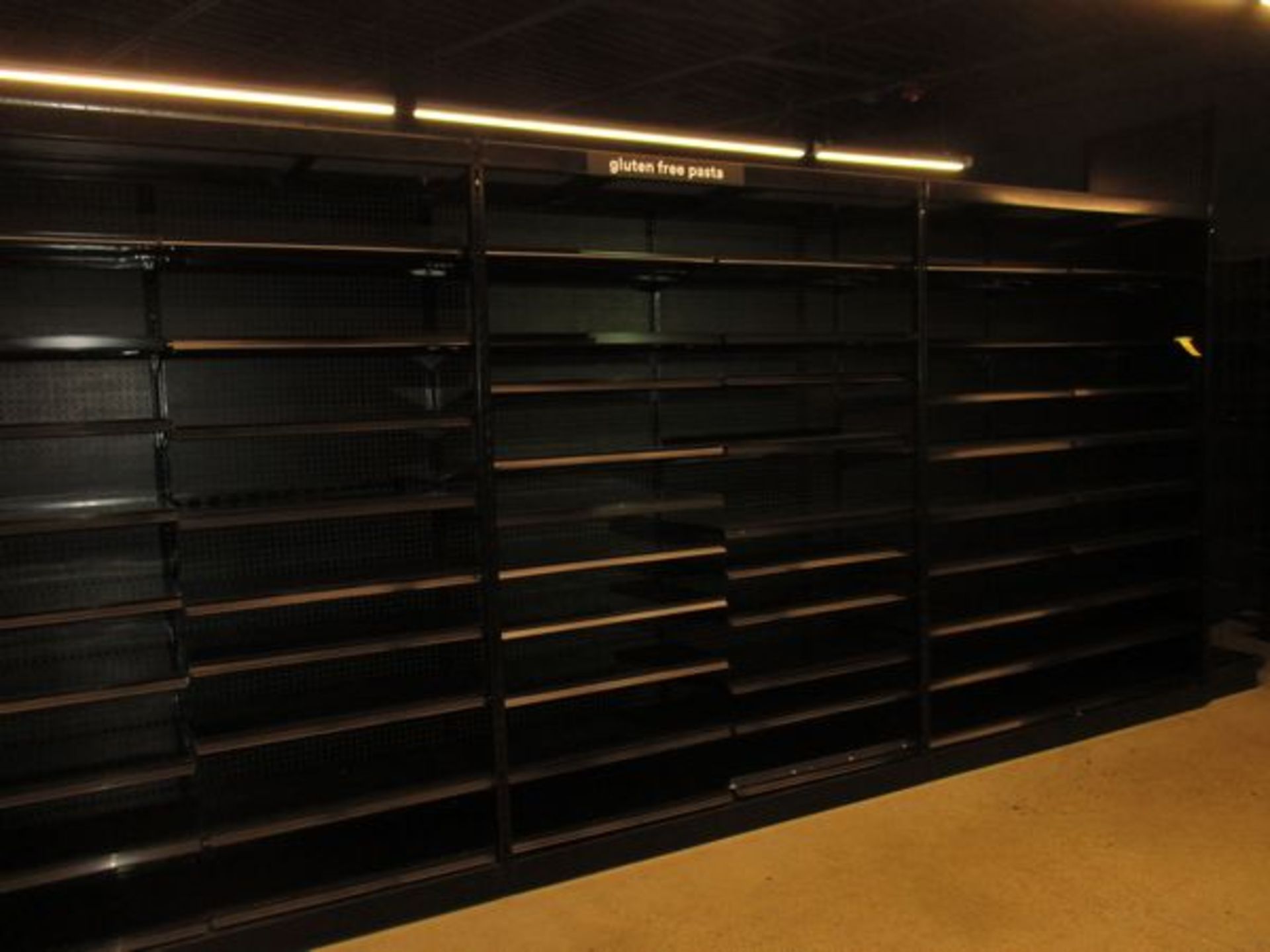 LOT (12) Sections of Lozier Black Shelving w/Approx. (200) 18.5" x 48" Shelves, (20) 18.5 x 30" - Bild 3 aus 4