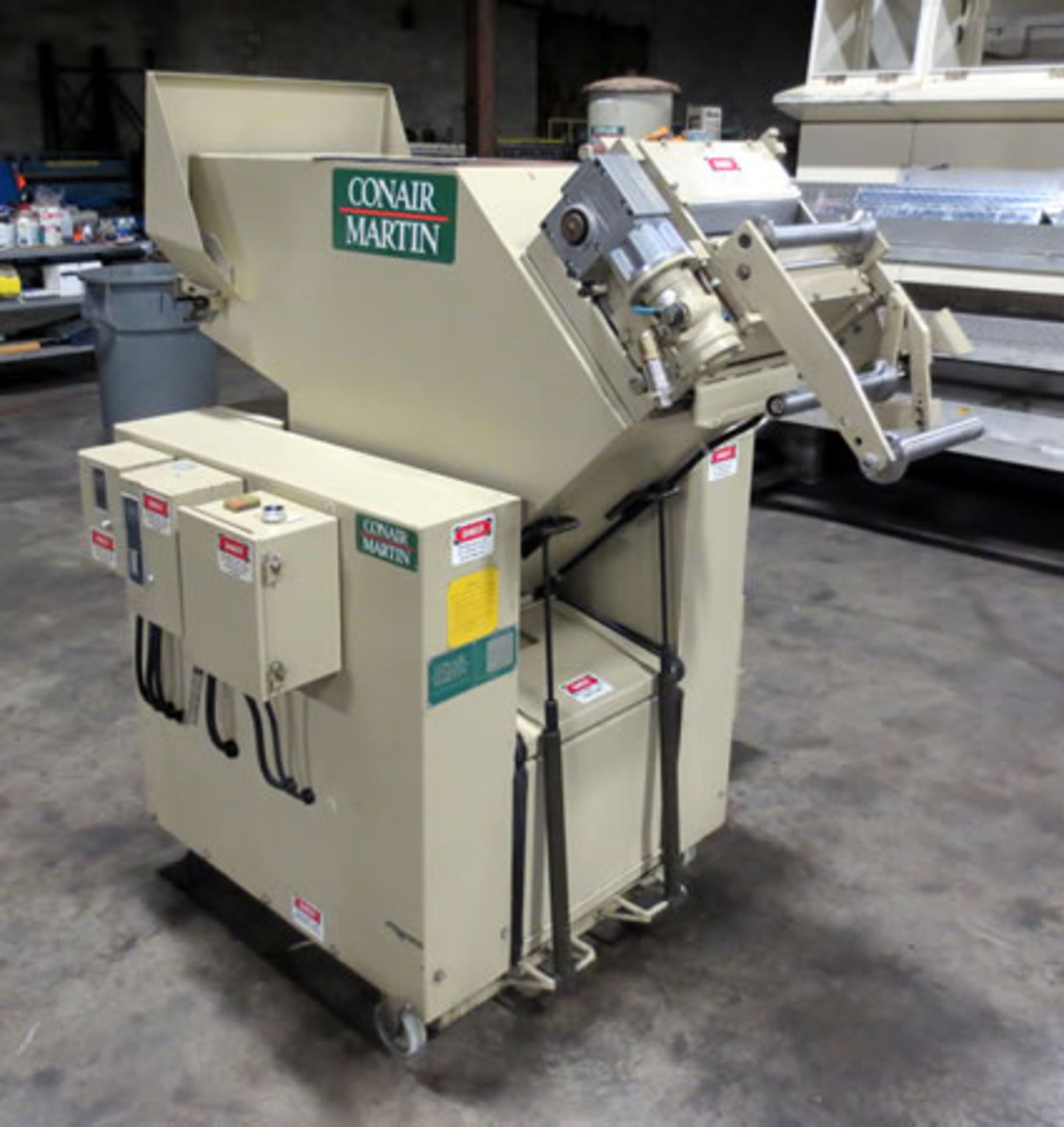 1995 Conair Martin Model CKF-1012 Granulator - 10" x 12" infeed, 7.5 HP motor, pull roll feeder. 460