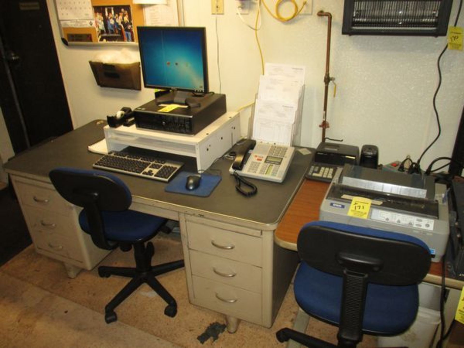 LOT HP PC, Epson Printer, Desk, Table
