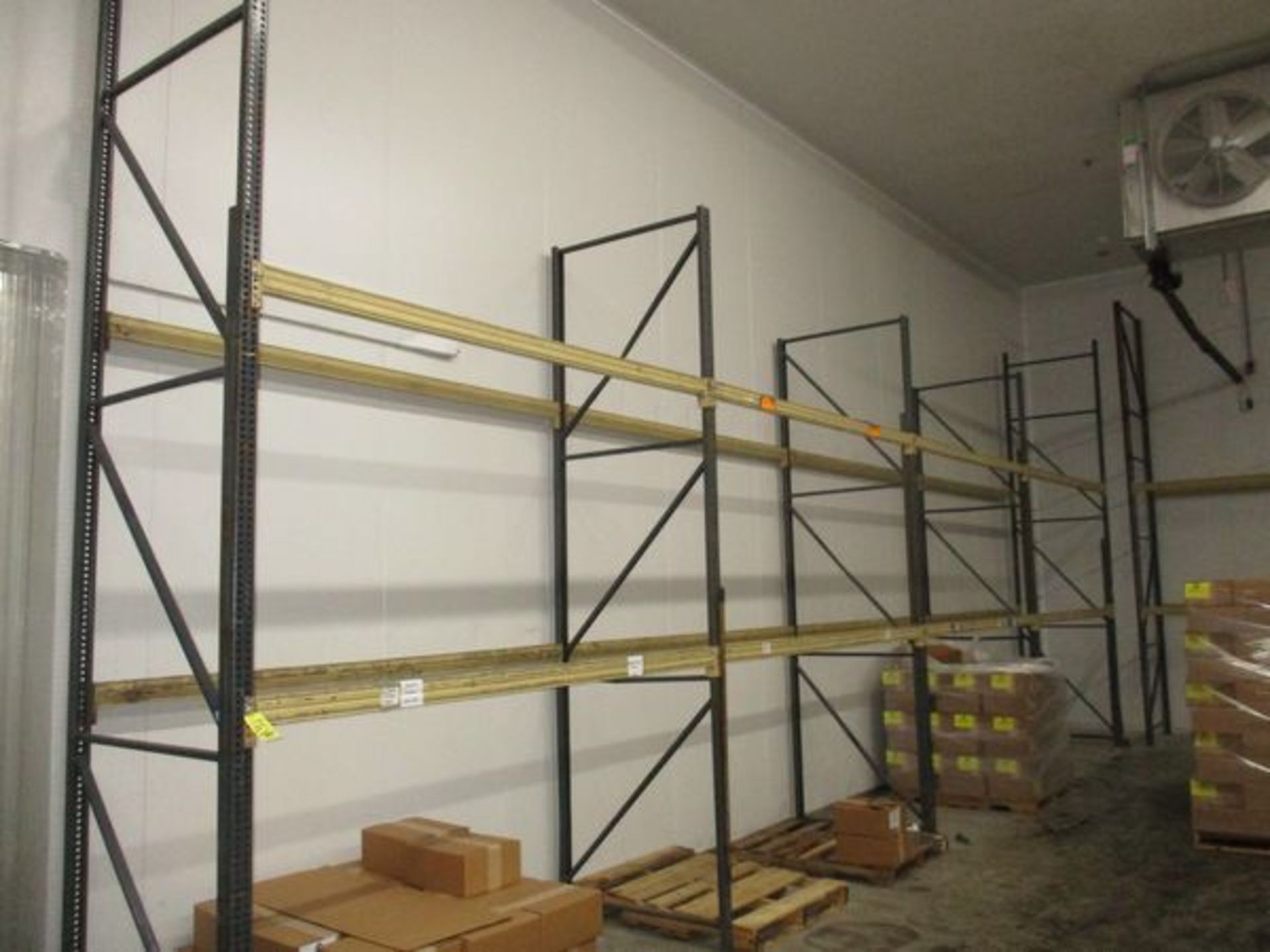 LOT (26) Sections of 9' x 42" x 12 & 16' Gray & Yellow Pallet Shelving