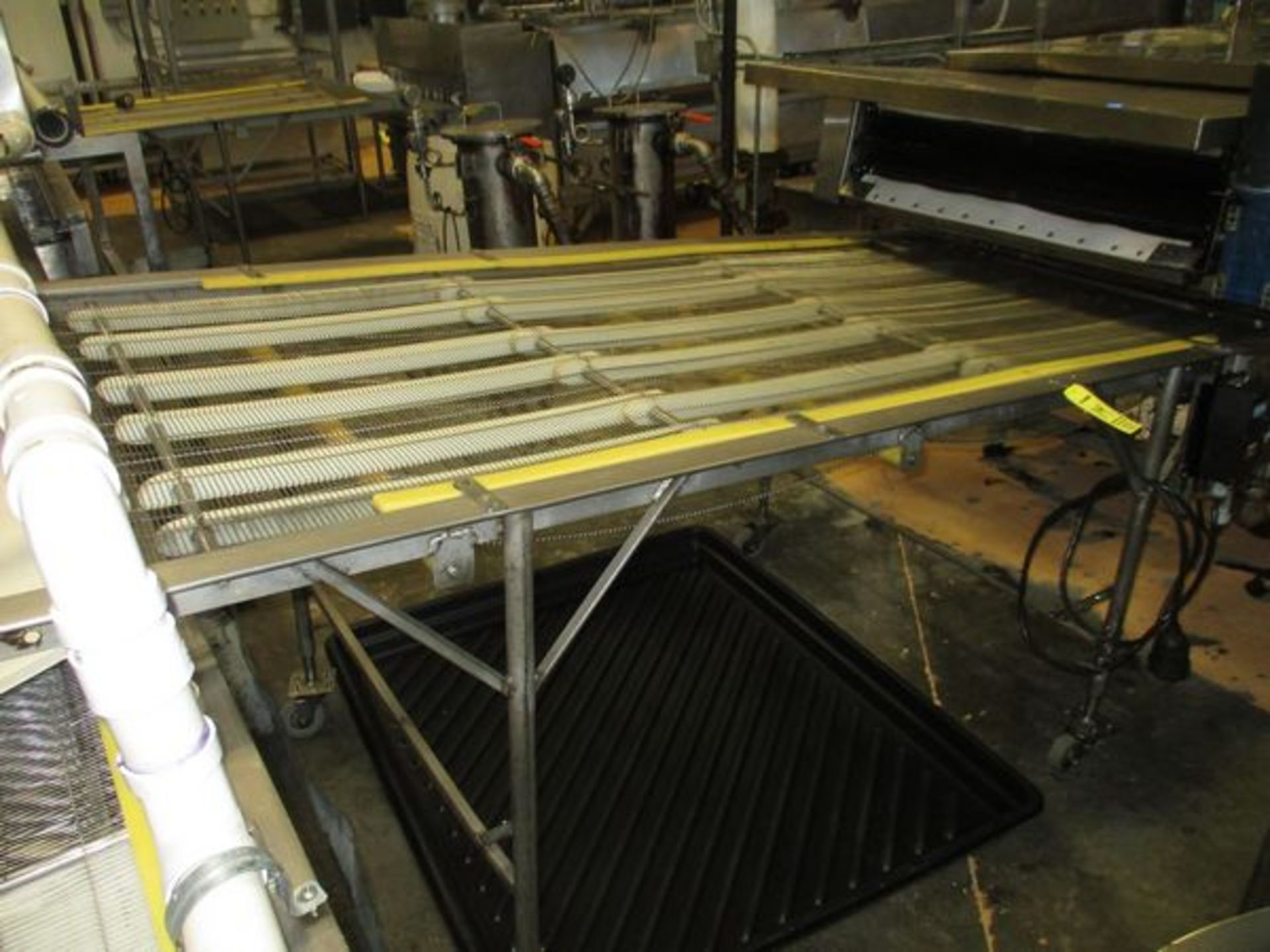 41" x 90" S.S. Mesh Belt Outfeed Conveyor, Leeson V.S. Control, Wash Down Motors