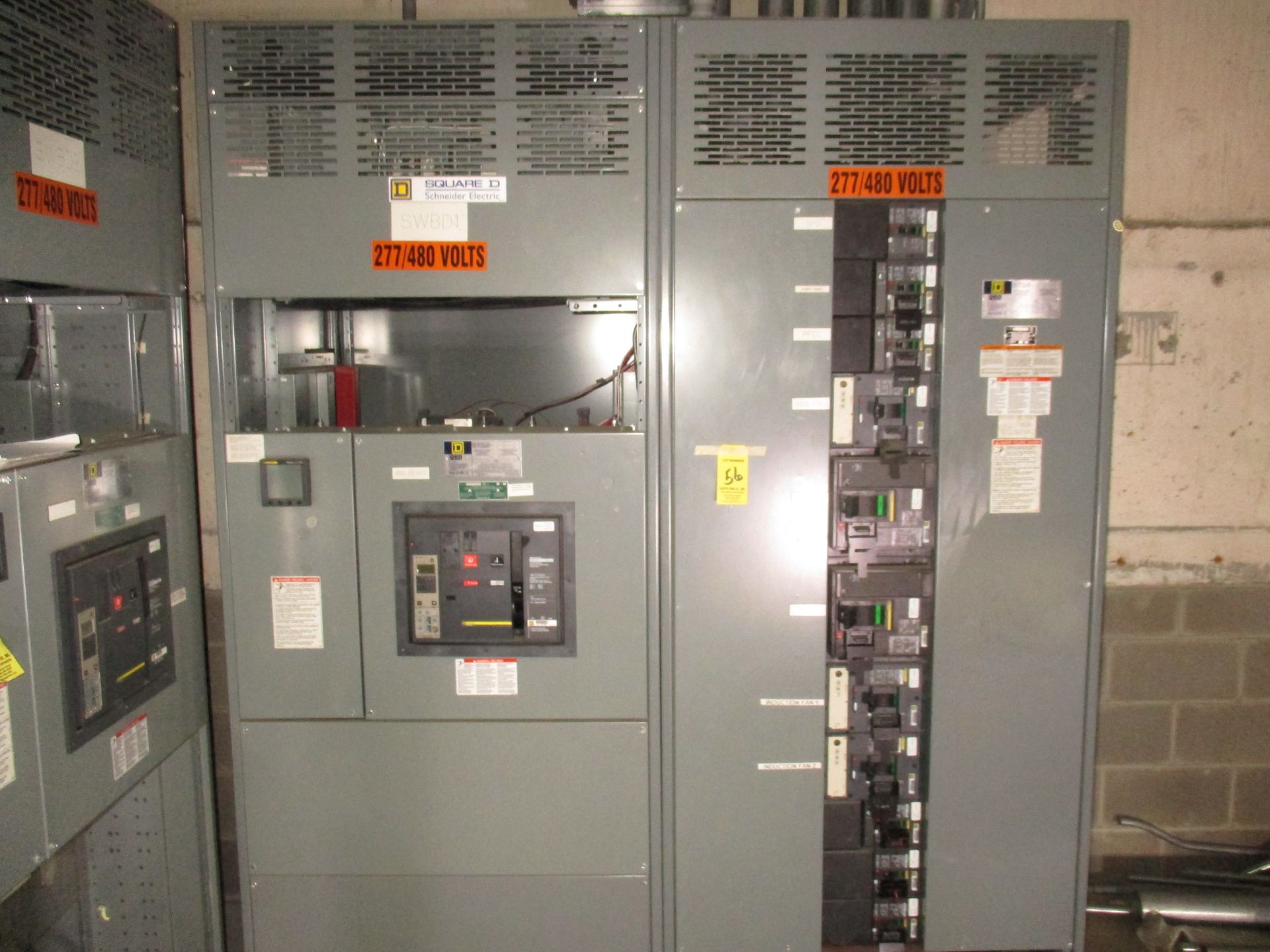 Square D 3000 Amp Enclosure Cabinet w/(1) NW30H Circuit Breaker Interruptor, (2) MJ600 Breakers, (1)