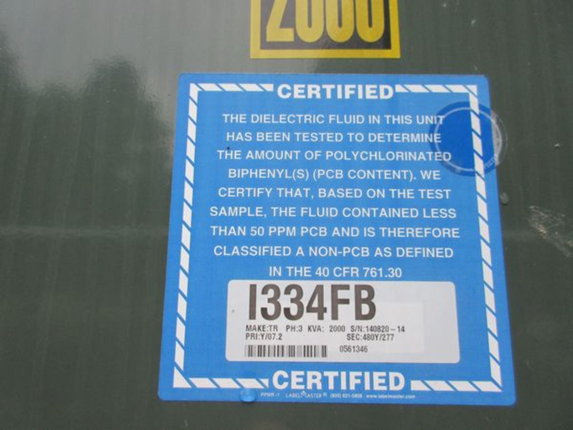 2000 KVA Transformer, s/n 1561346 - Image 3 of 3