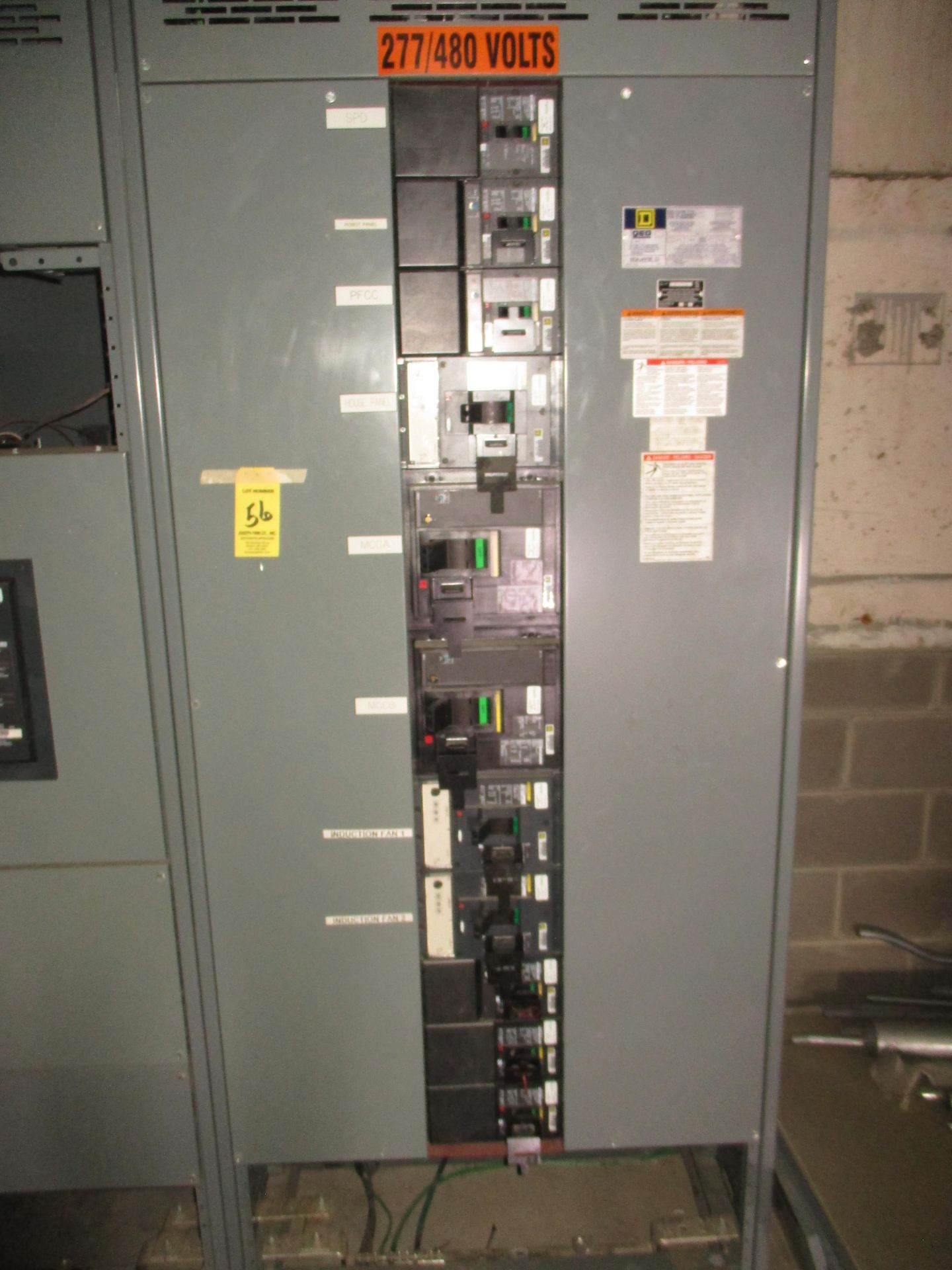Square D 3000 Amp Enclosure Cabinet w/(1) NW30H Circuit Breaker Interruptor, (2) MJ600 Breakers, (1) - Image 3 of 4