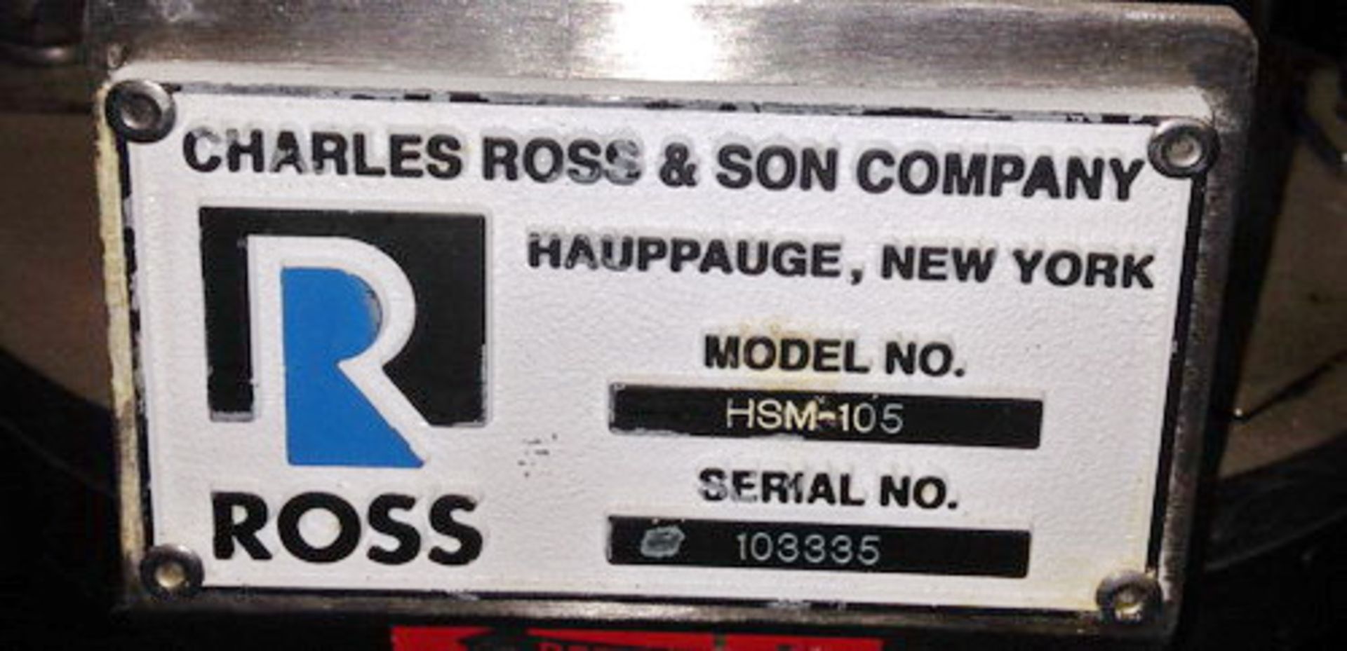 Ross 5HP Stainless Steel Homomixer on Portable Hoist, Model HSM-105, SN 103335 - Image 4 of 4