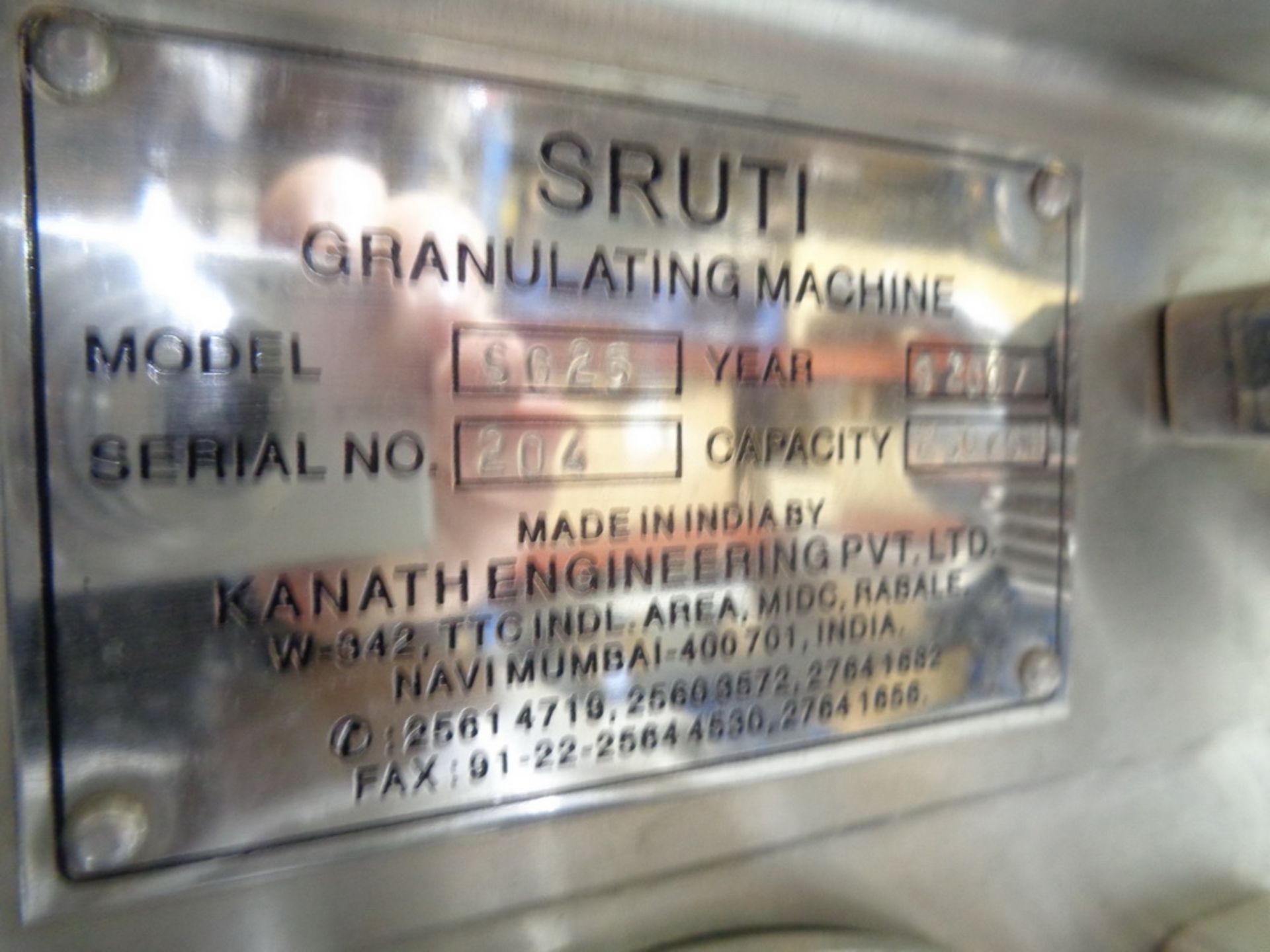 Sruti Stainless Steel Oscillating Granulator - Image 10 of 11