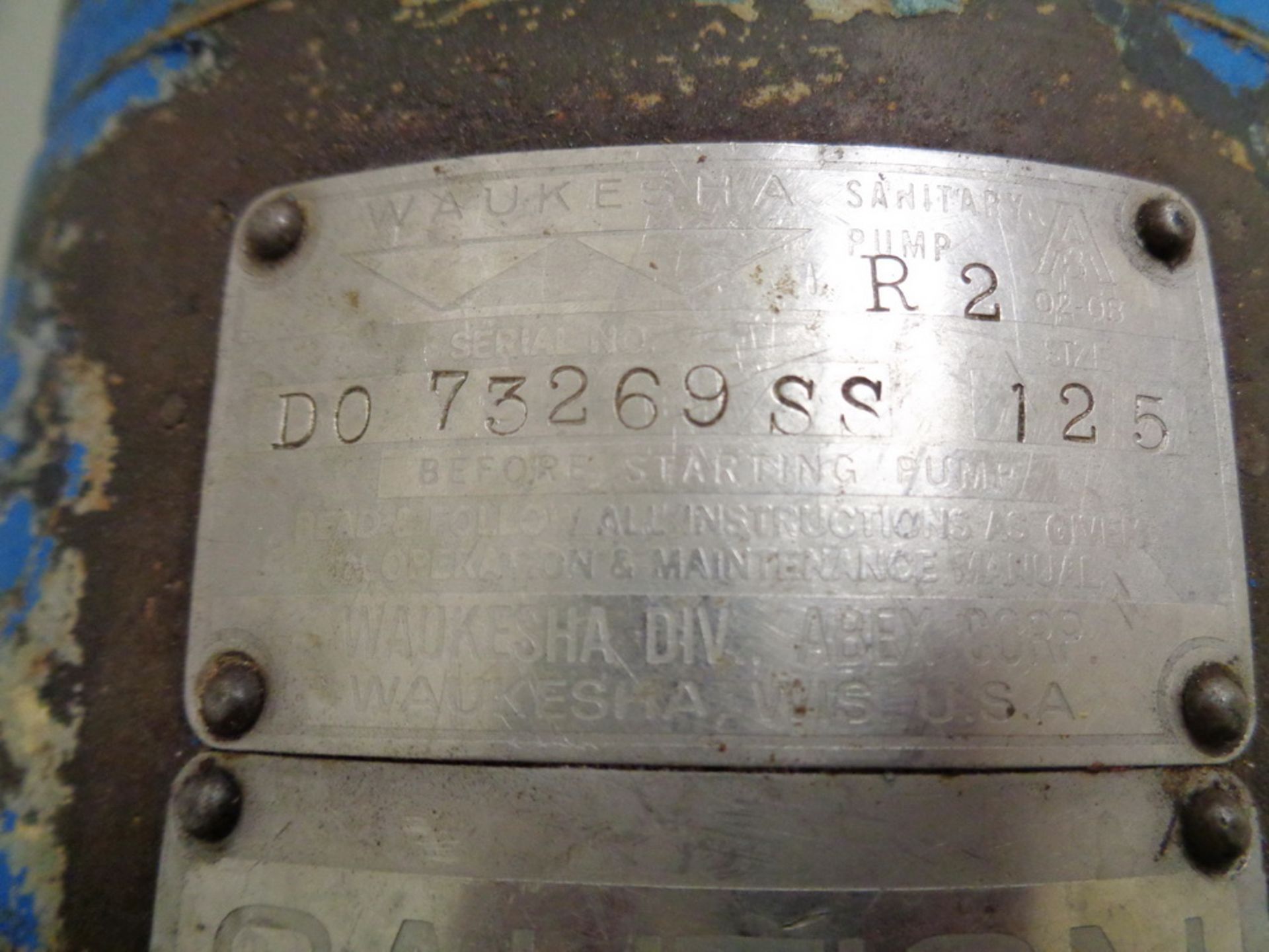 WAUKESHA POSITIVE DISPLACEMENT PUMP. SS CONTACT PARTS - Image 4 of 6