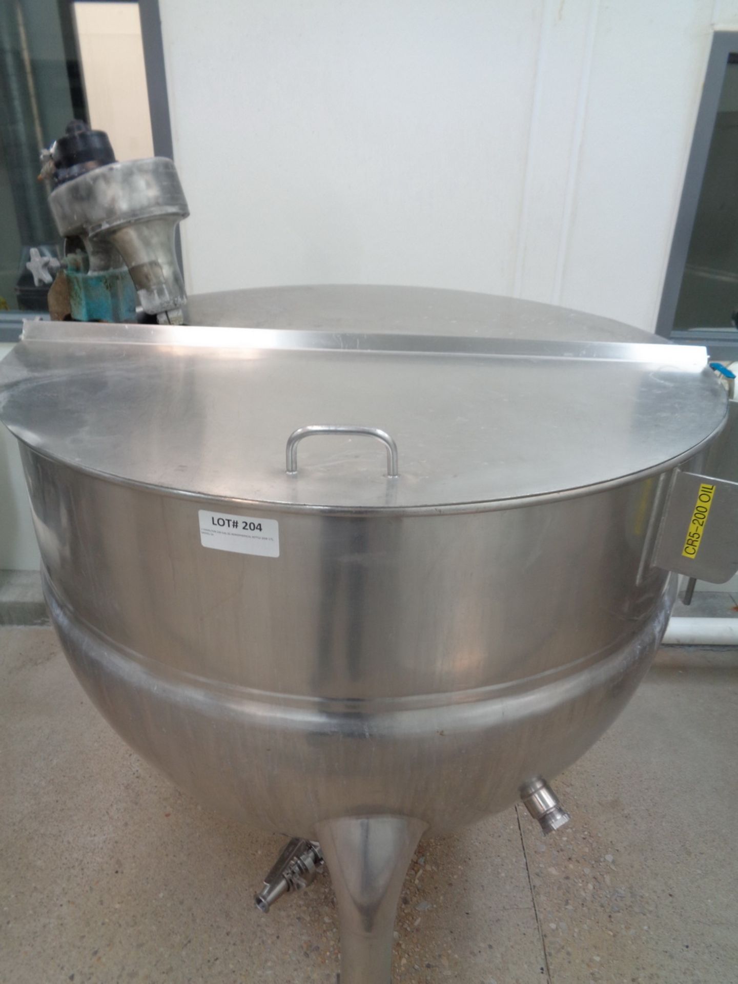 HAMILTON 200 GAL SS HEMISPHERICAL KETTLE (MIK-17), MODEL SA - Image 6 of 7