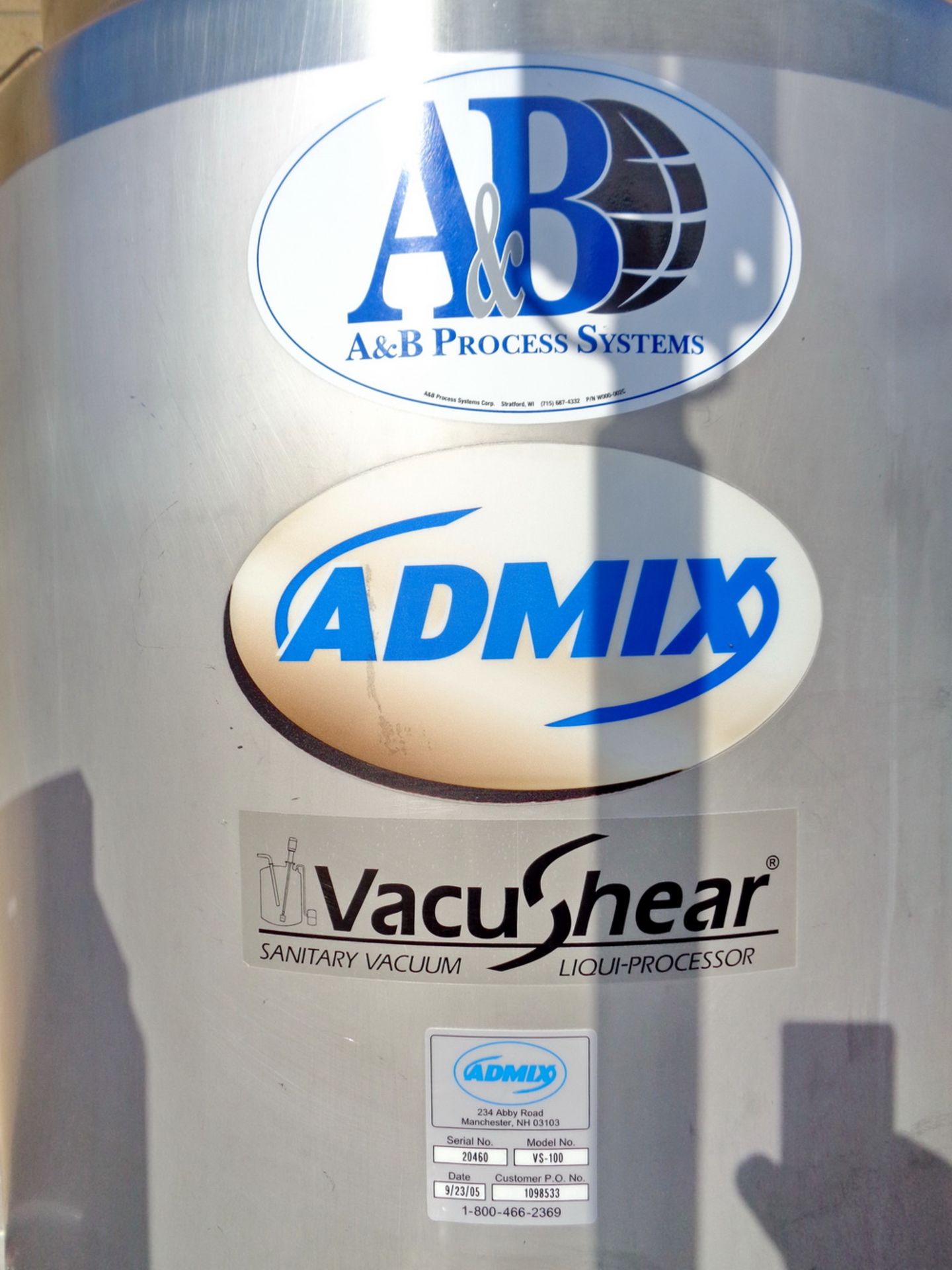 Admix SS Jacketed Vacuum High Shear Mixing System, Model VacuShear - Image 7 of 15